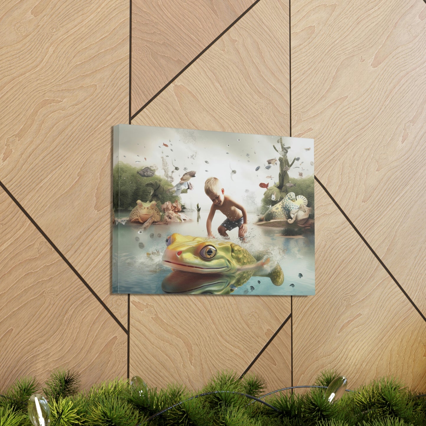 Canvas Gallery Wraps Boy Frog 5