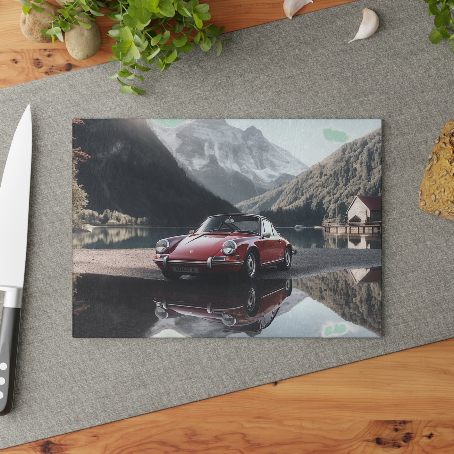 Glass Cutting Board Porsche Lake 4