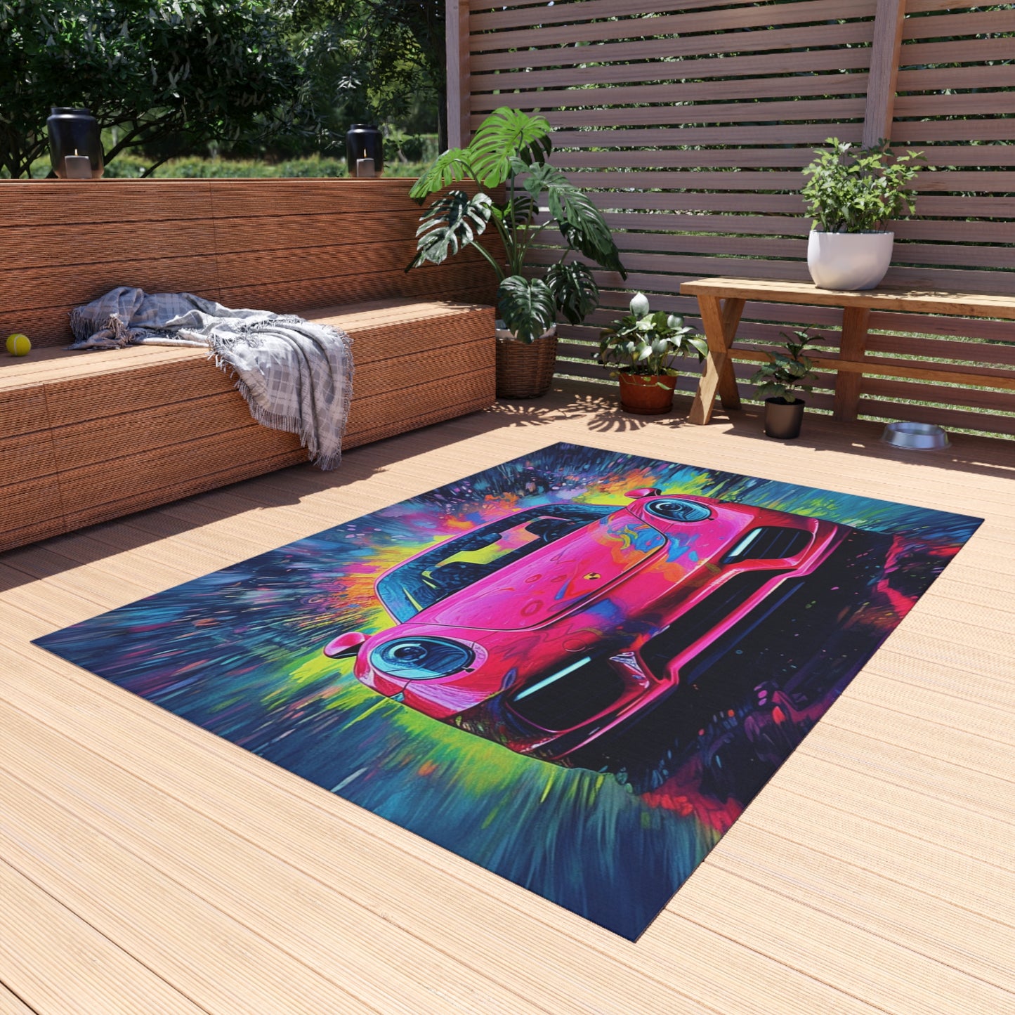 Outdoor Rug  Pink Porsche water fusion 3