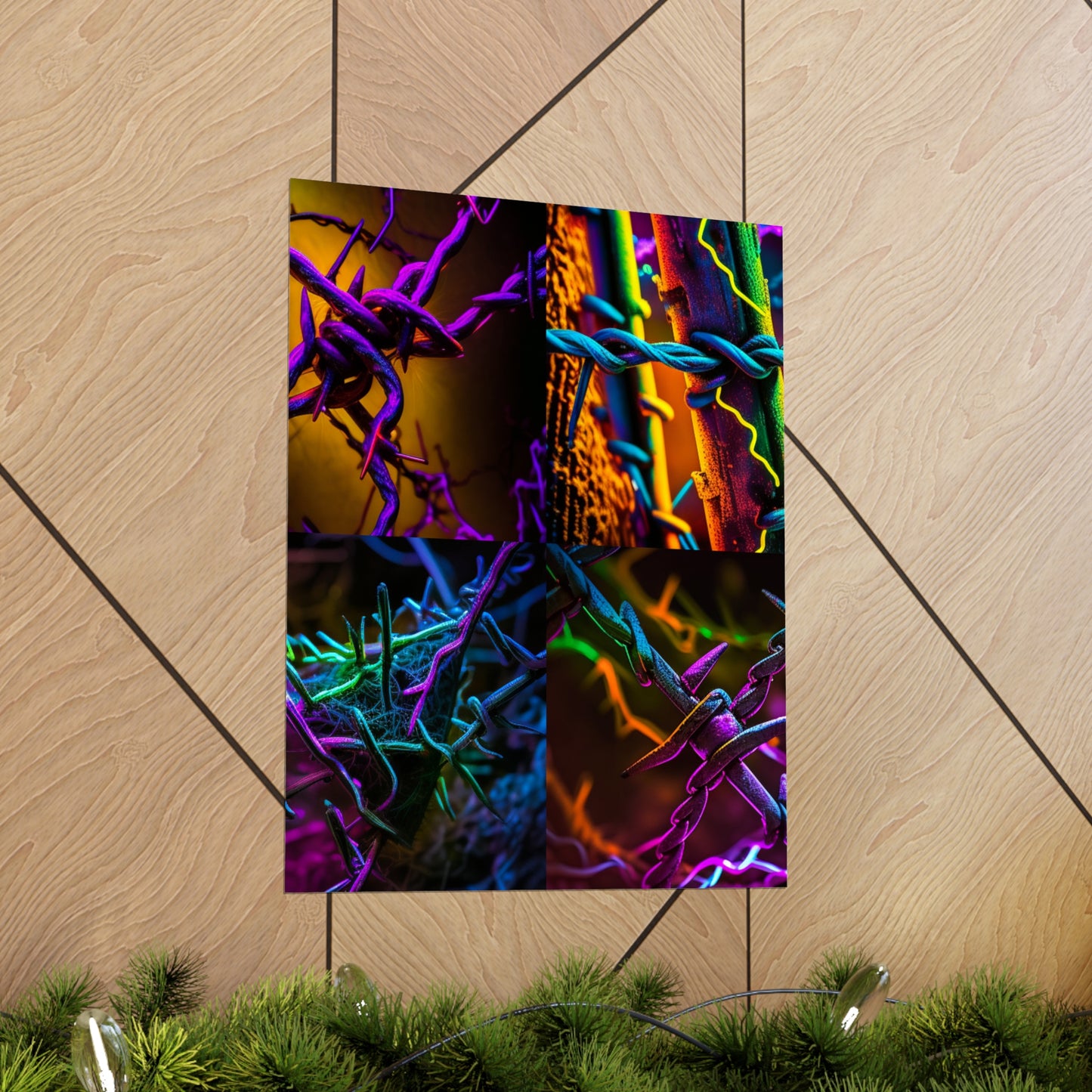 Premium Matte Vertical Posters Macro Neon Barb