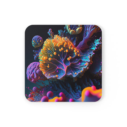 Cork Back Coaster Ocean Life Macro 1