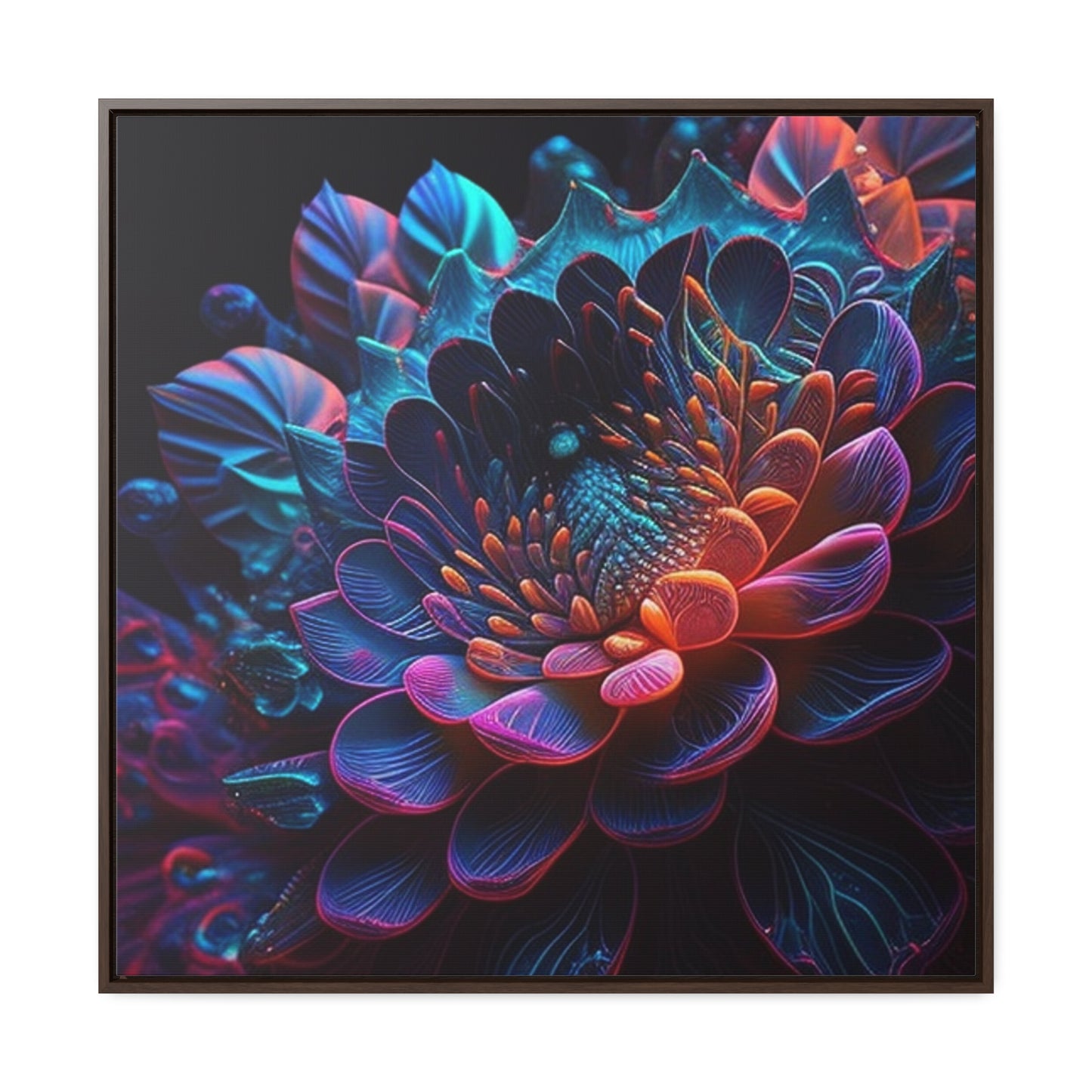 Gallery Canvas Wraps, Square Frame Neon Florescent Glow 4