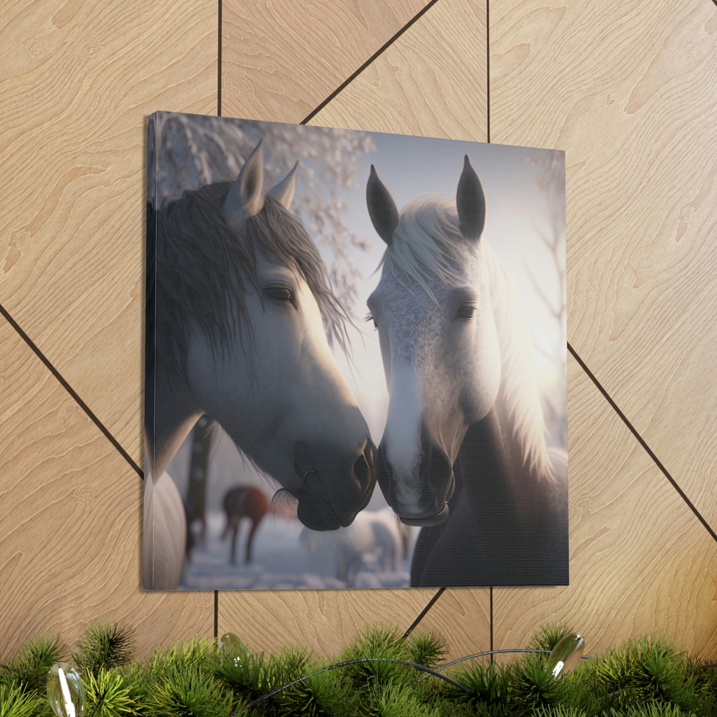 Canvas Gallery Wraps Snow Horse Love