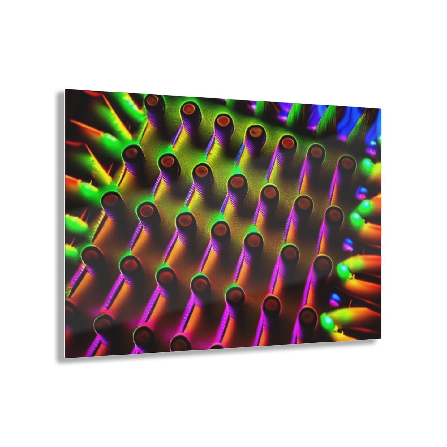 Acrylic Prints Macro Cactus neon square 1