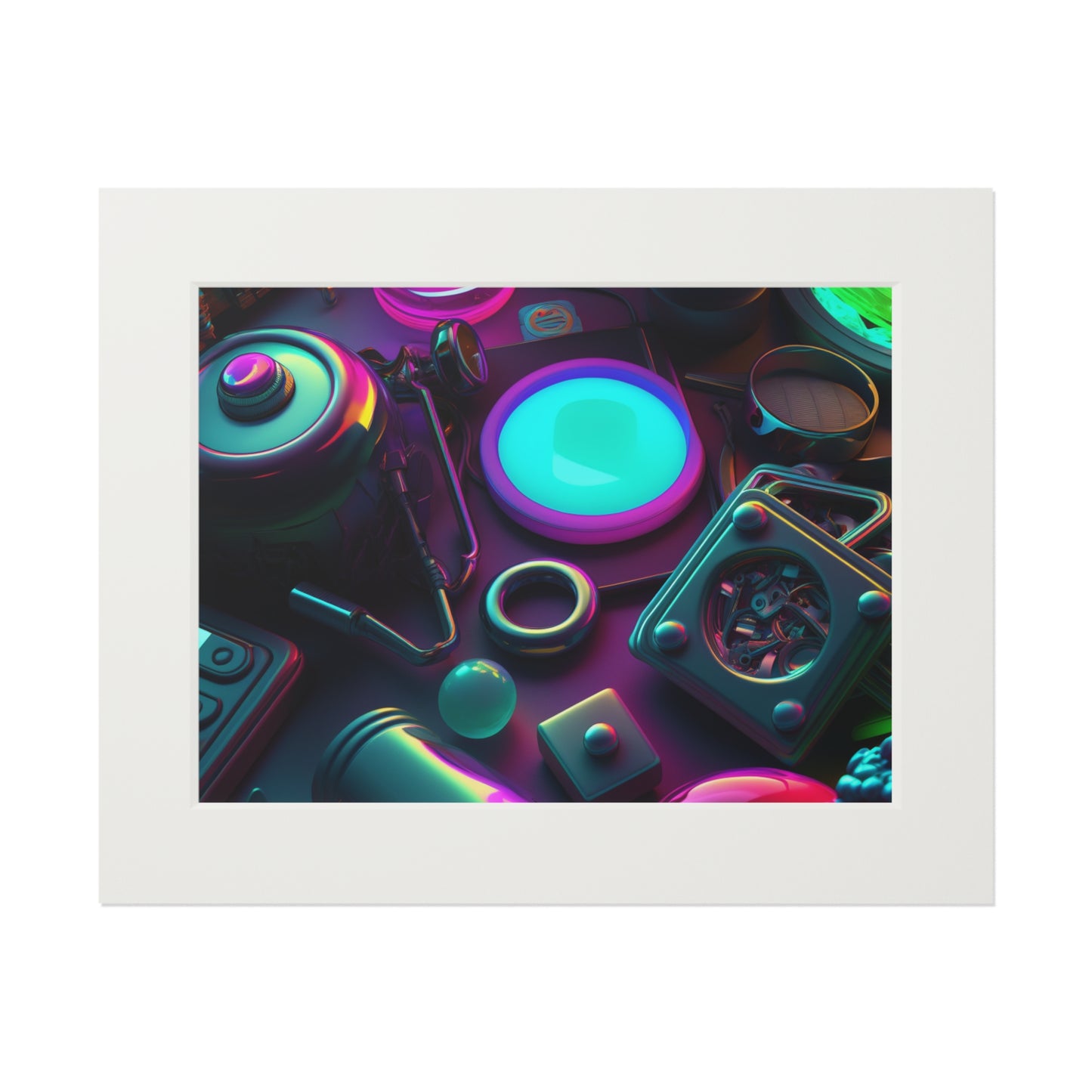 Fine Art Prints (Passepartout Paper Frame) Neon Glow 4