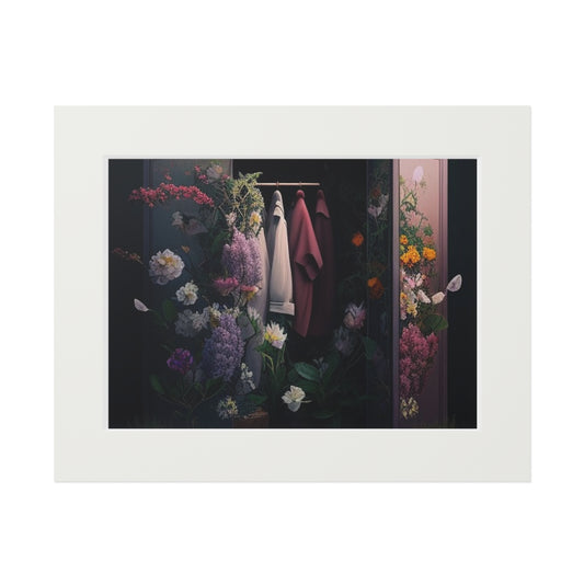 Fine Art Prints (Passepartout Paper Frame) A Wardrobe Surrounded by Flowers 2