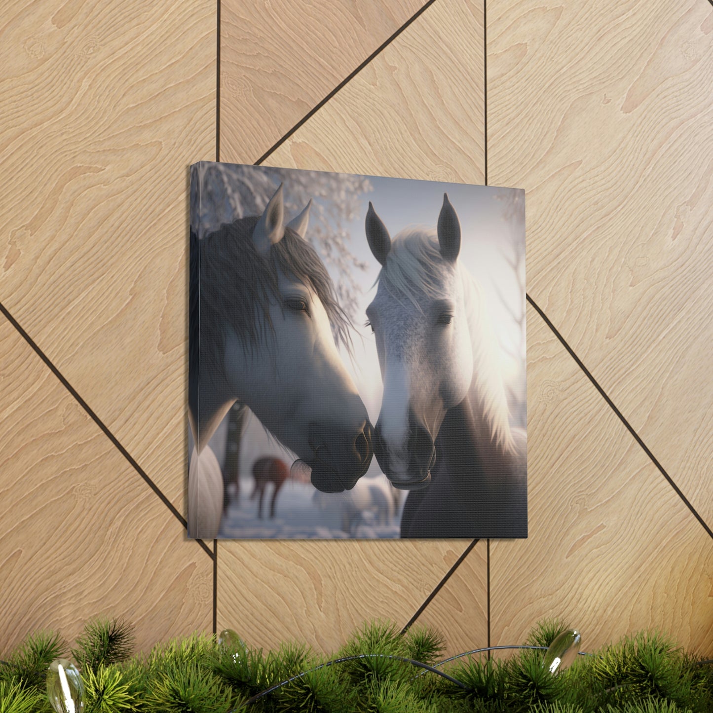 Canvas Gallery Wraps Snow Horse Love