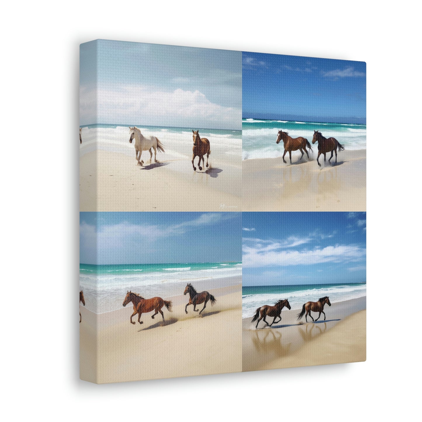 Canvas Gallery Wraps Two Horses Running 4 Pack