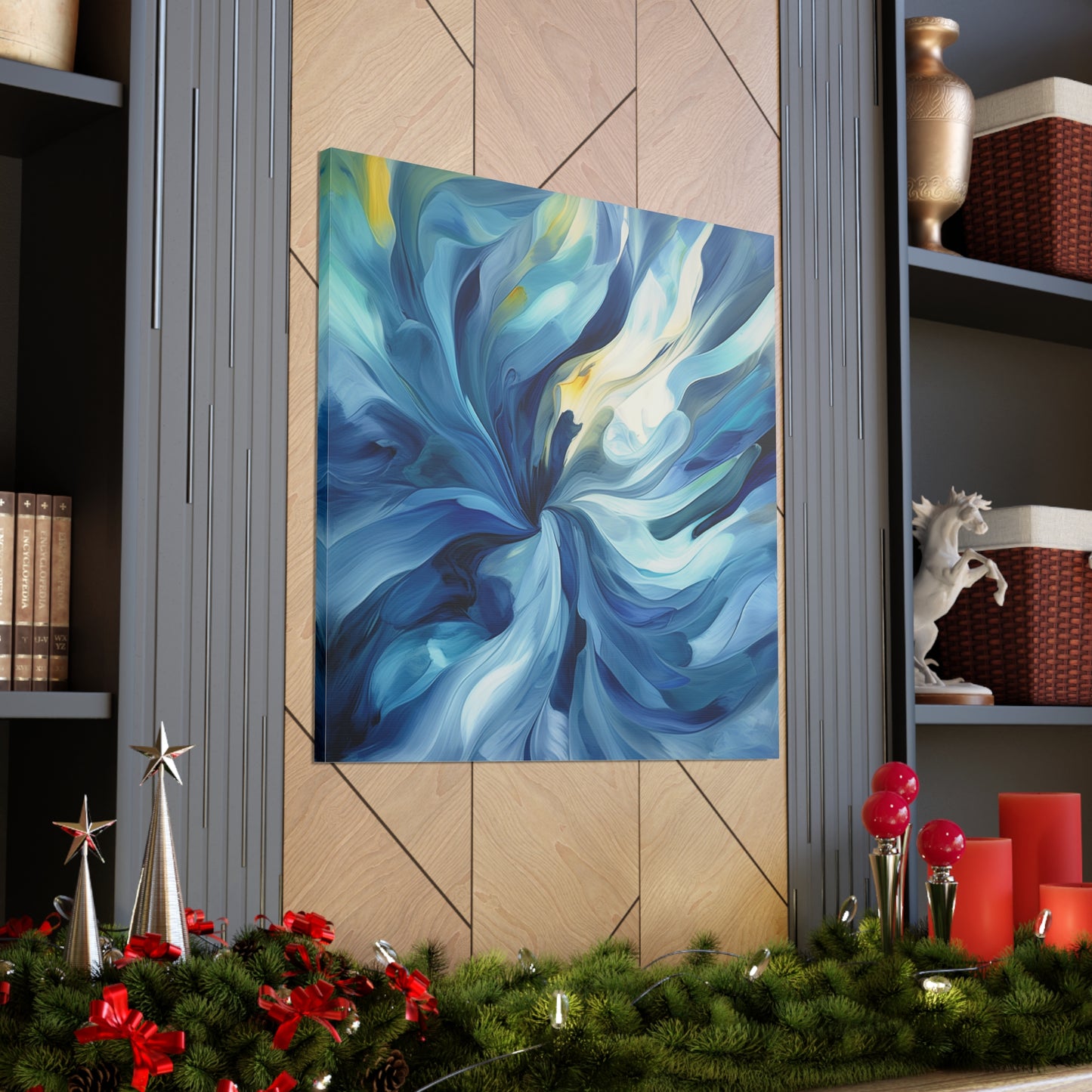 Canvas Gallery Wraps Blue Tluip Abstract 4