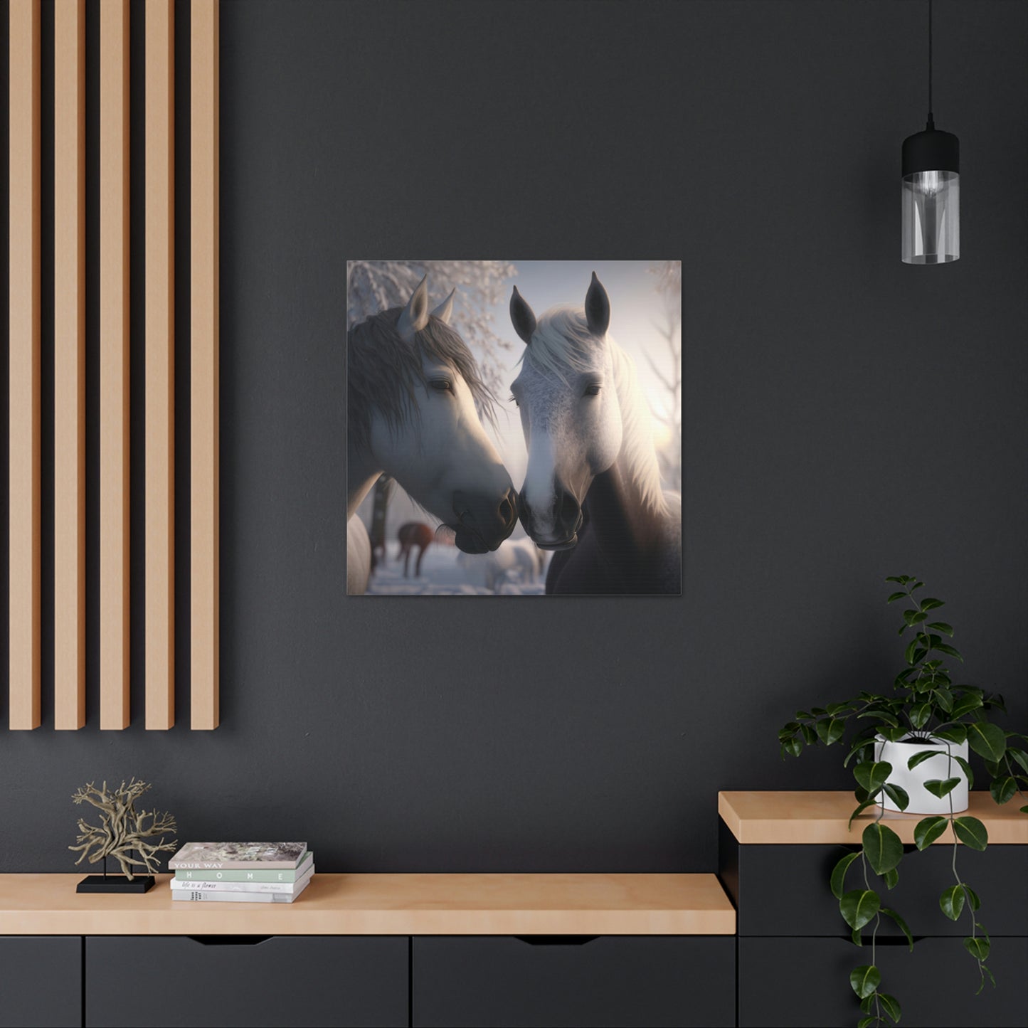 Canvas Gallery Wraps Snow Horse Love