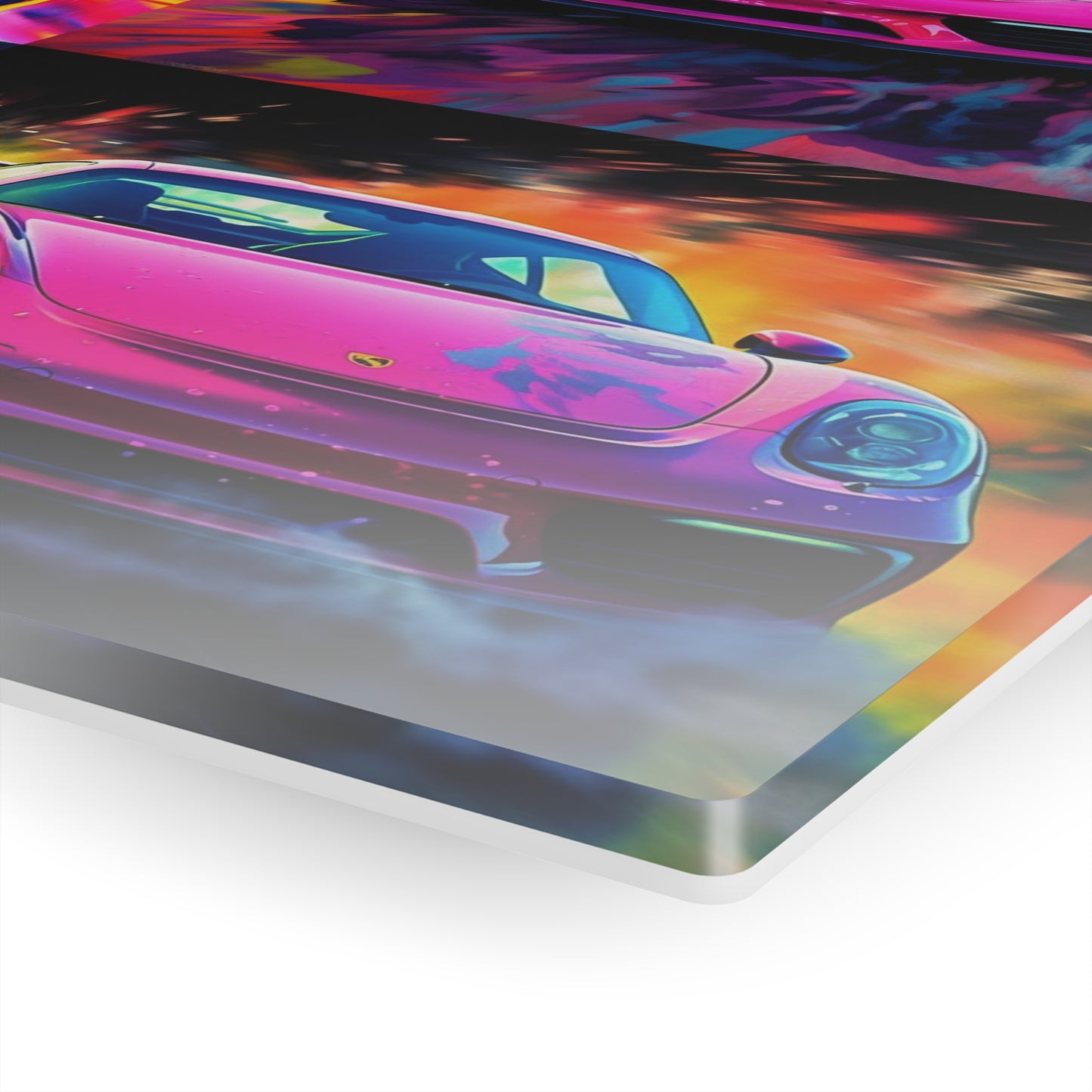 Acrylic Prints Pink Porsche water fusion 5