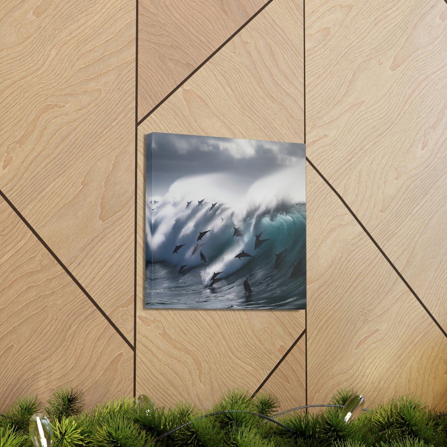 Canvas Gallery Wraps Dolphin Wave 1