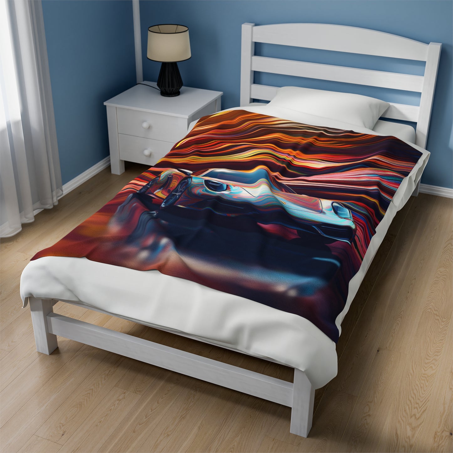 Velveteen Plush Blanket Porsche Water Fusion 1