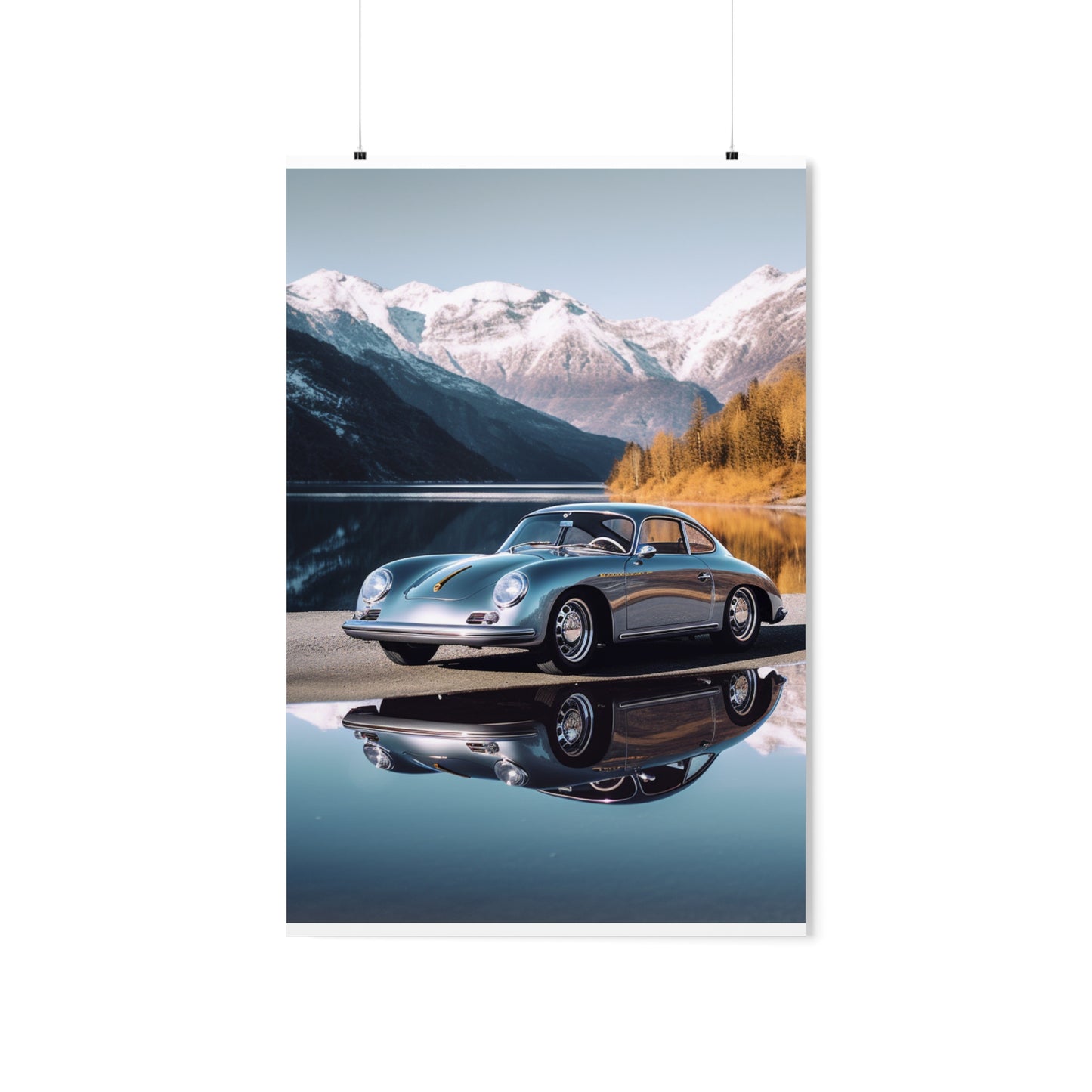 Premium Matte Vertical Posters Porsche Lake 1