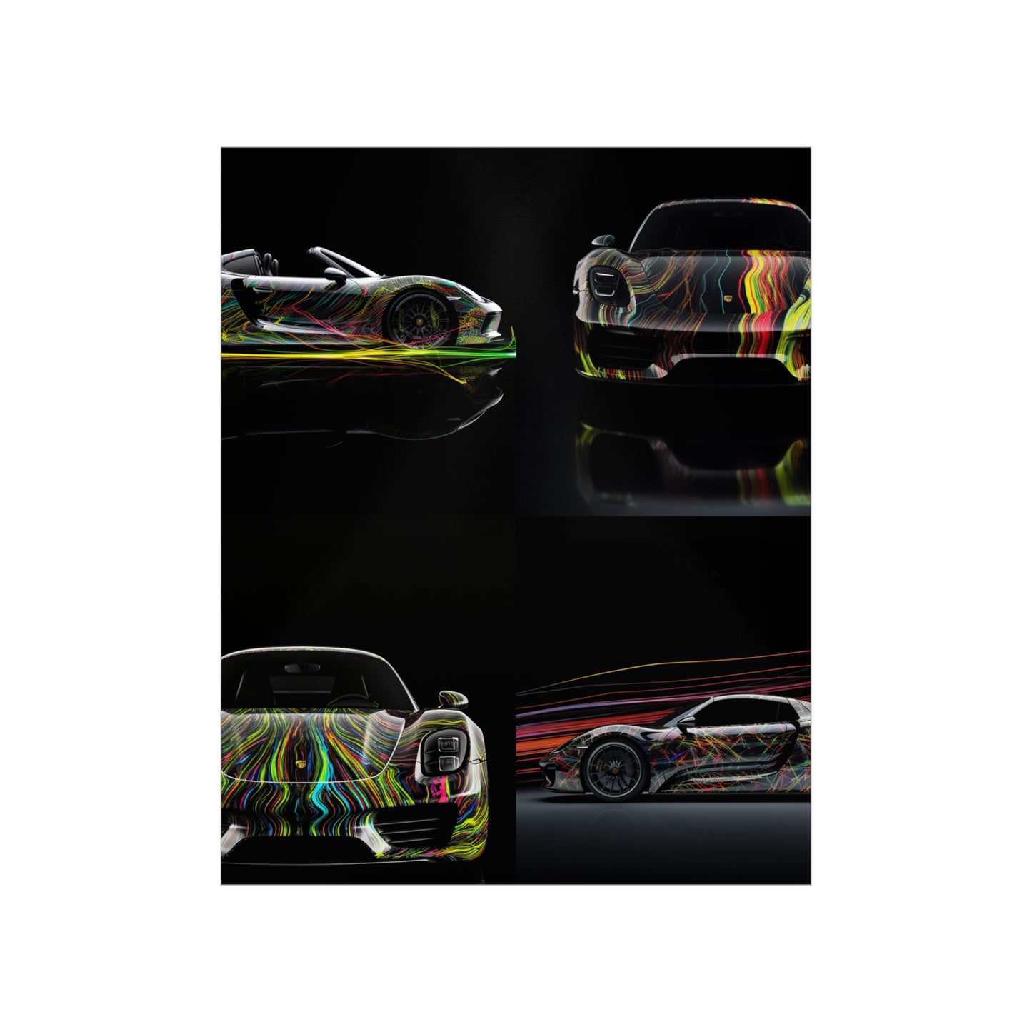 Premium Matte Vertical Posters Porsche Line 5