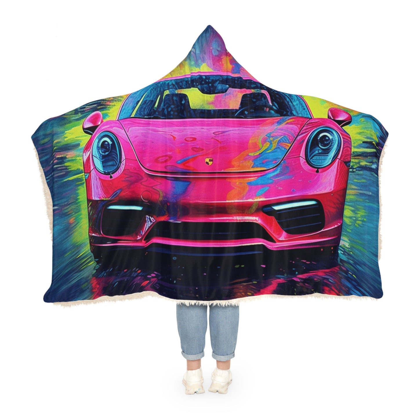 Snuggle Hooded Blanket Pink Porsche water fusion 3