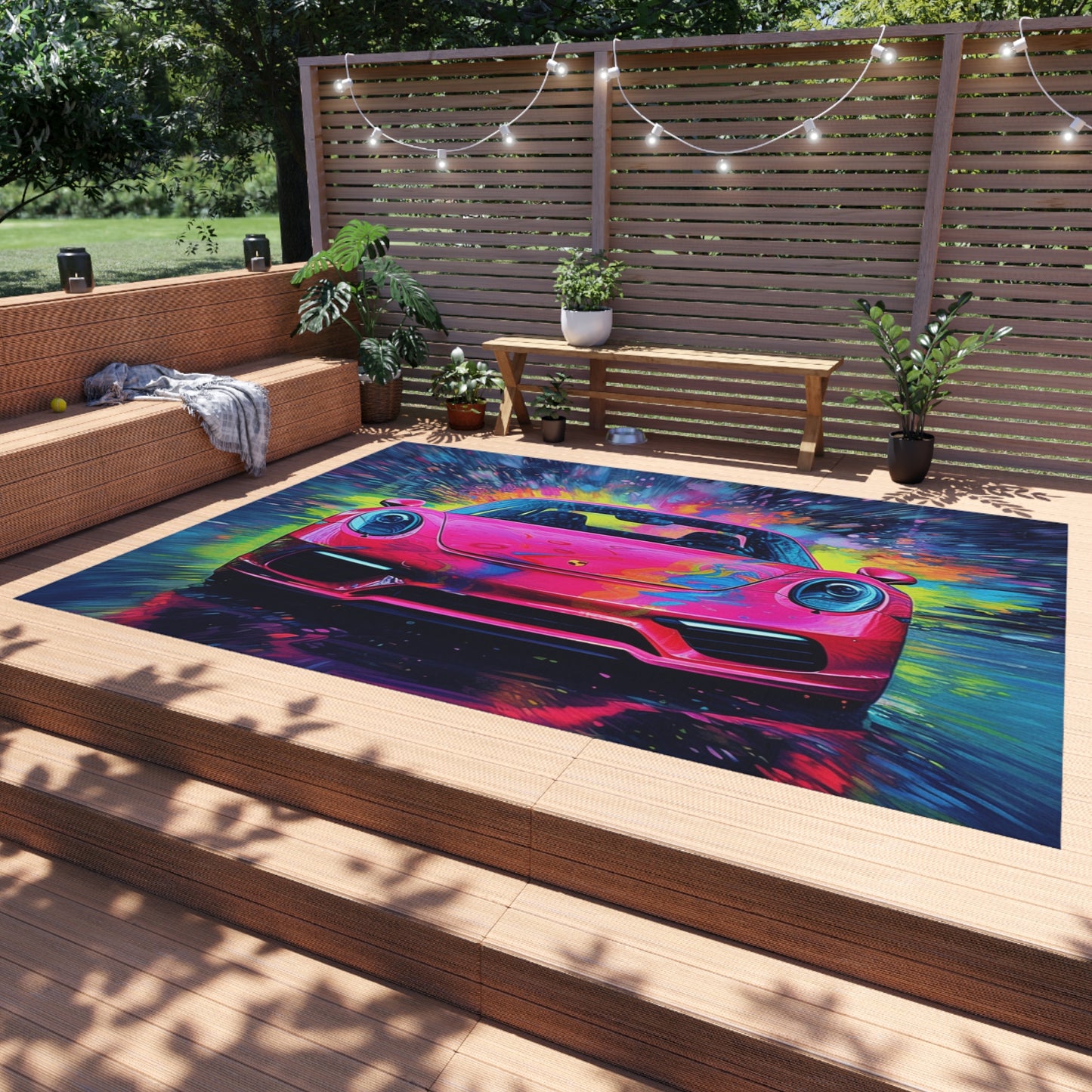 Outdoor Rug  Pink Porsche water fusion 3