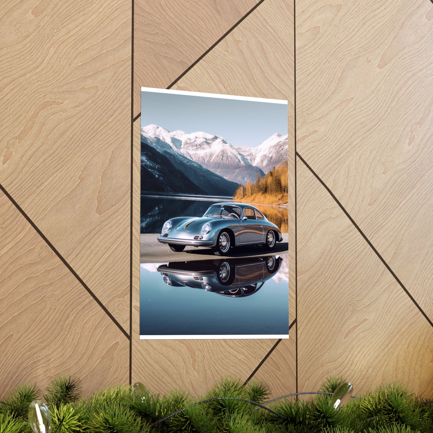 Premium Matte Vertical Posters Porsche Lake 1