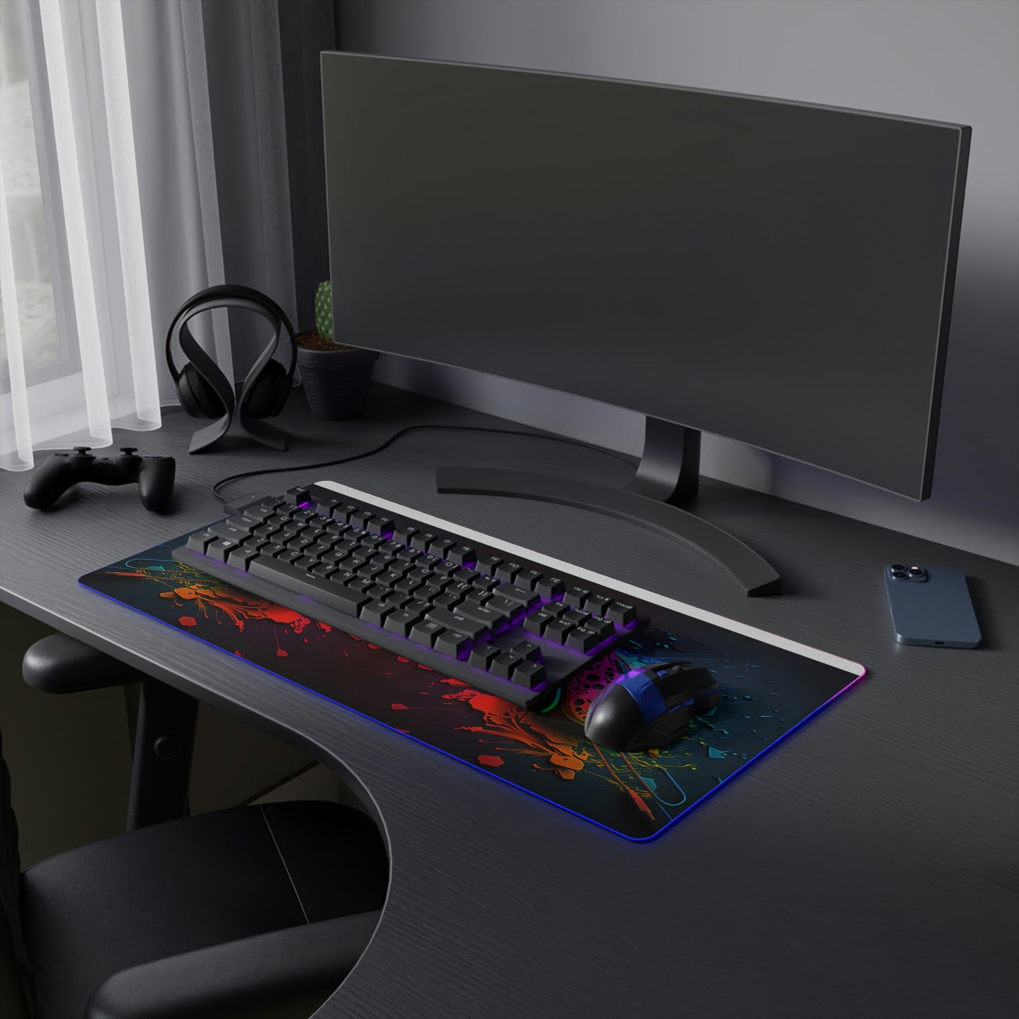 LED Gaming Mouse Pad PC Gaming Mouse 2