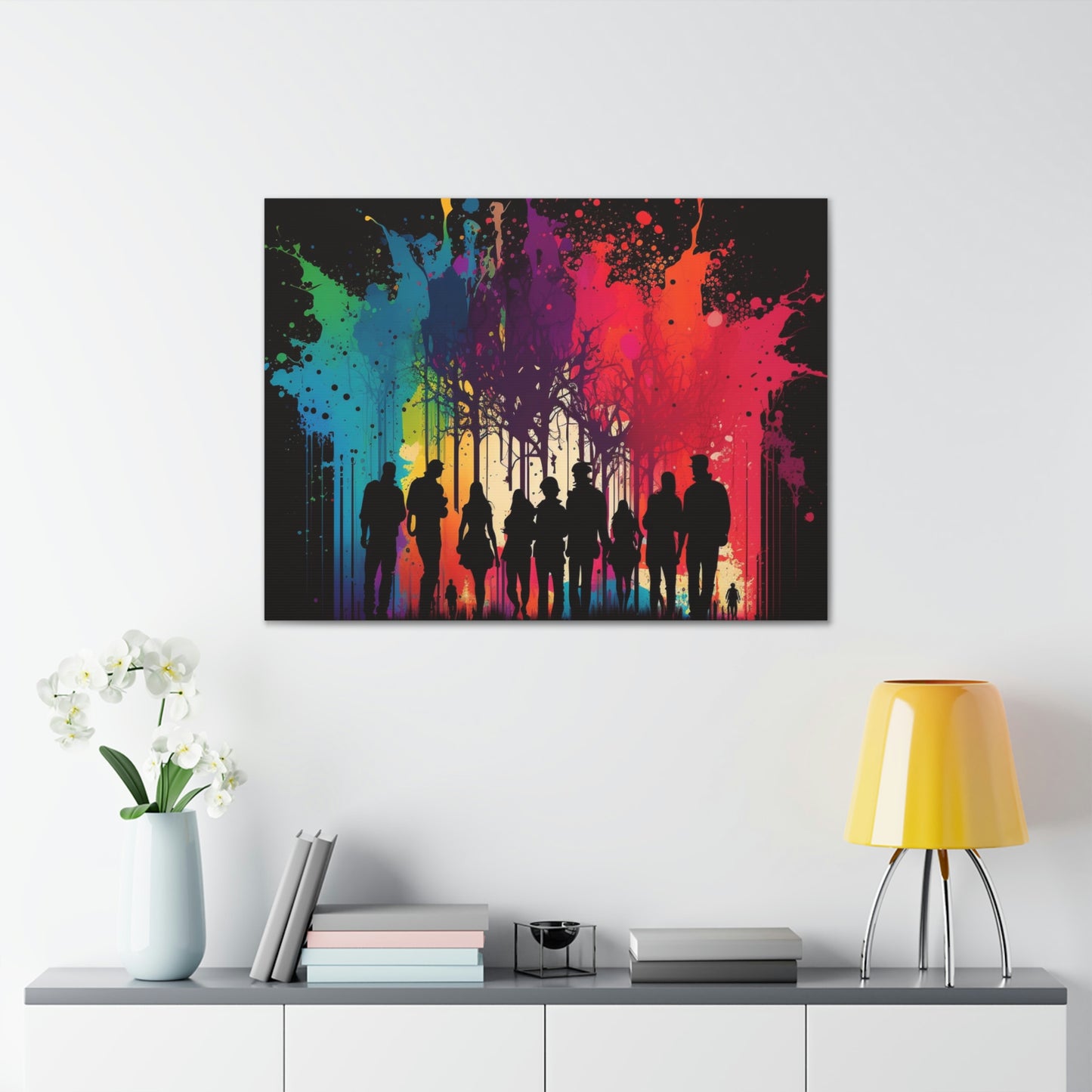 Canvas Gallery Wraps Silhouettes Color Party 2