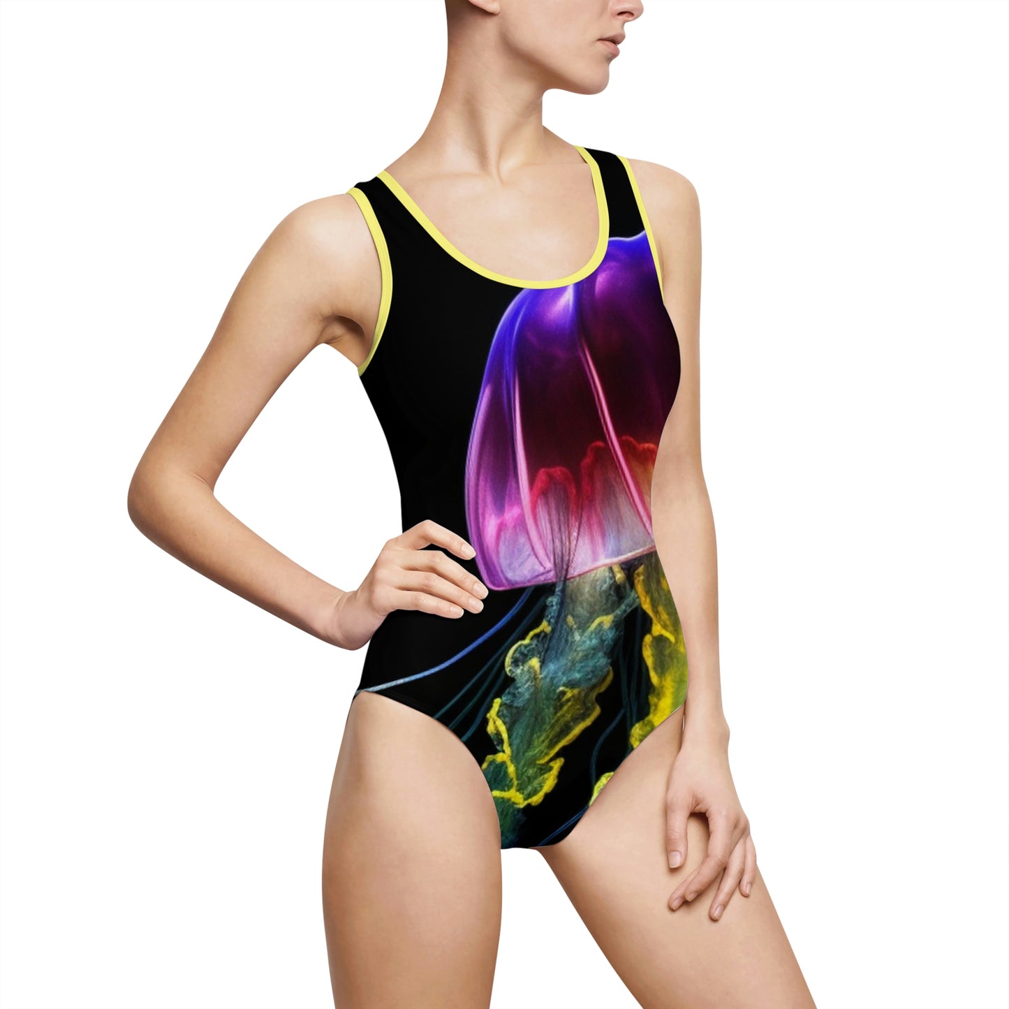 Women's Classic One-Piece Swimsuit (AOP) Florescent Jelly 1