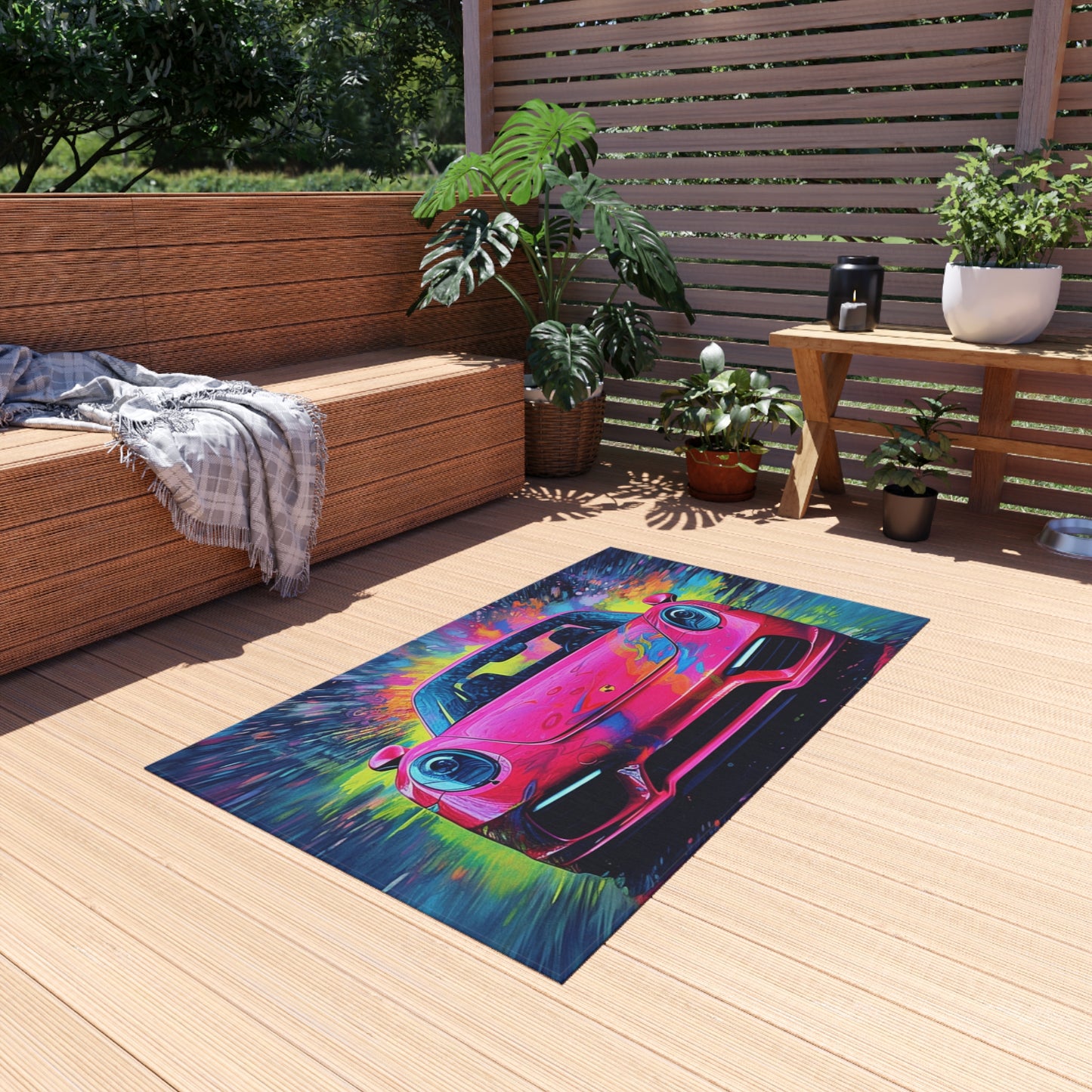 Outdoor Rug  Pink Porsche water fusion 3