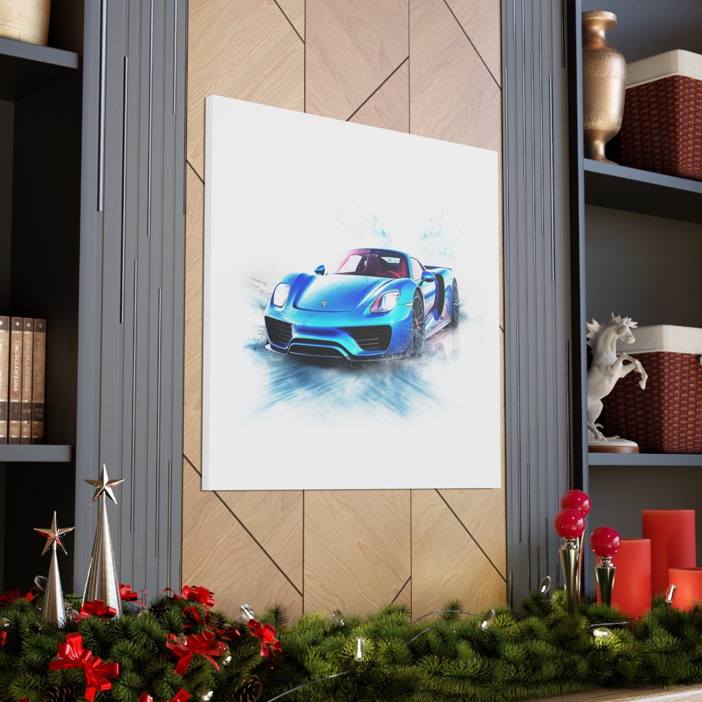 Canvas Gallery Wraps 918 Spyder with white background driving fast on water 1