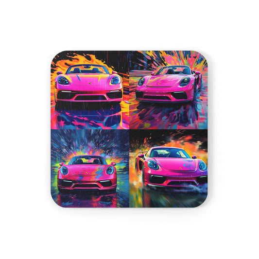 Cork Back Coaster Pink Porsche water fusion 5