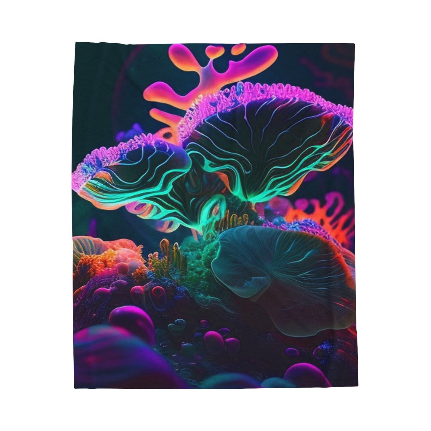 Velveteen Plush Blanket Macro Coral Reef 4