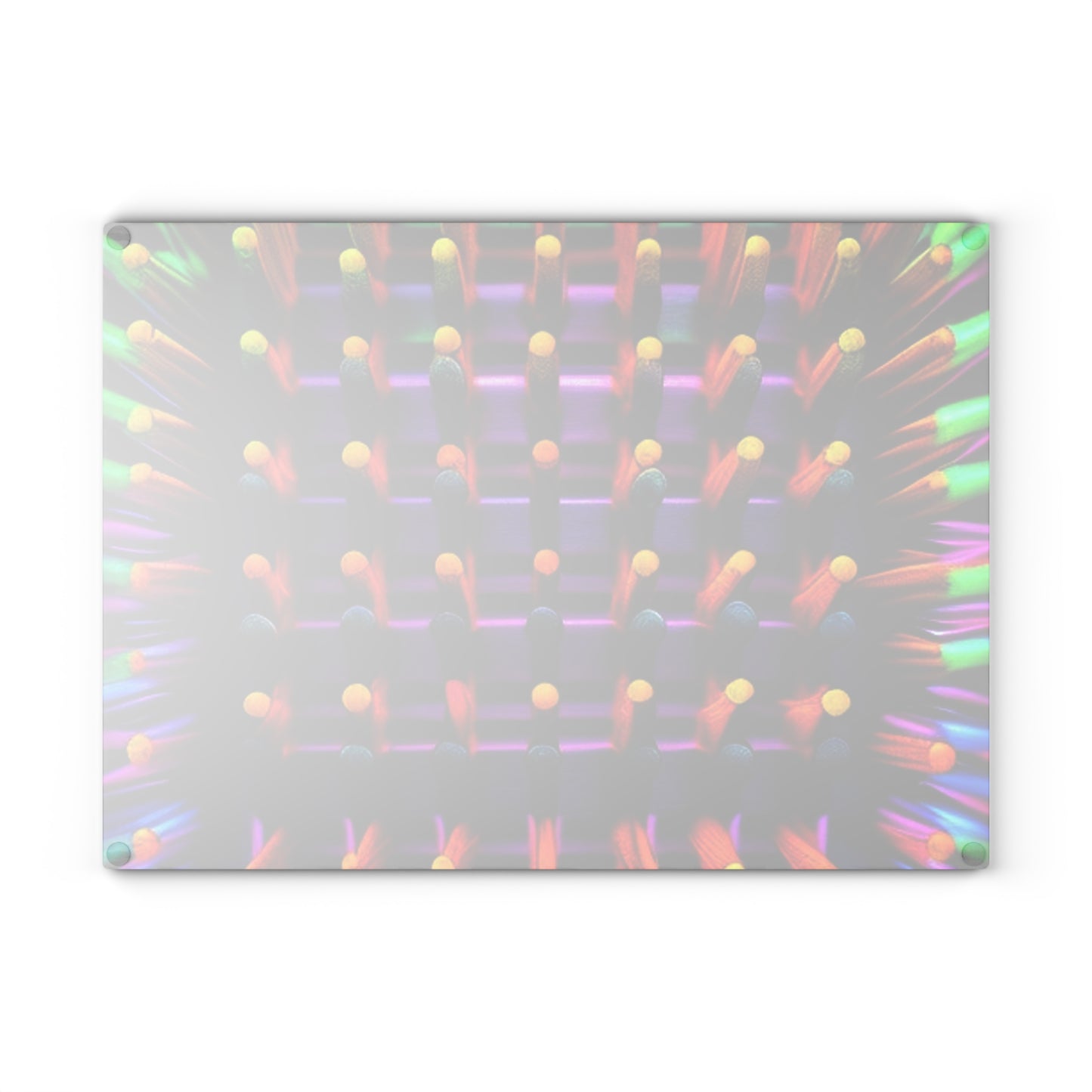 Glass Cutting Board Macro Cactus neon square 2