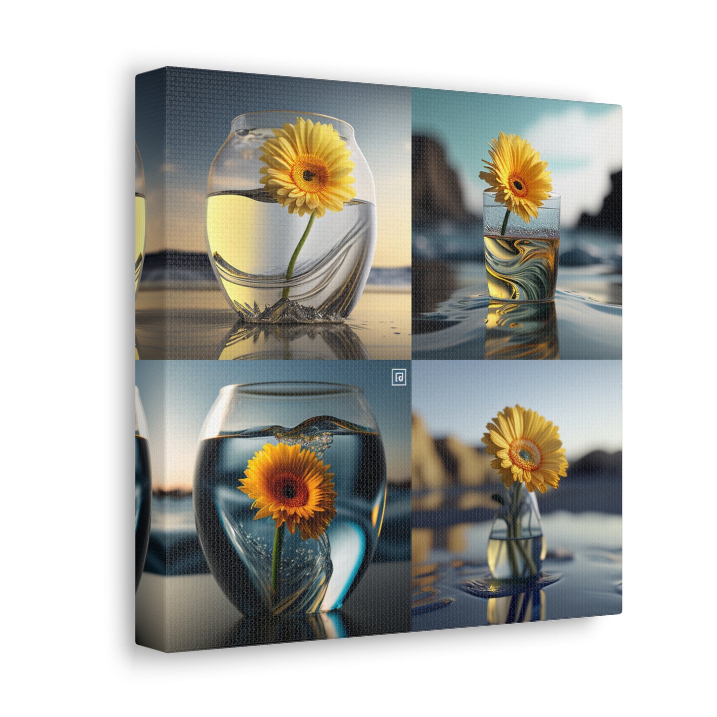 Yellow Gerbera Glass 4 pack