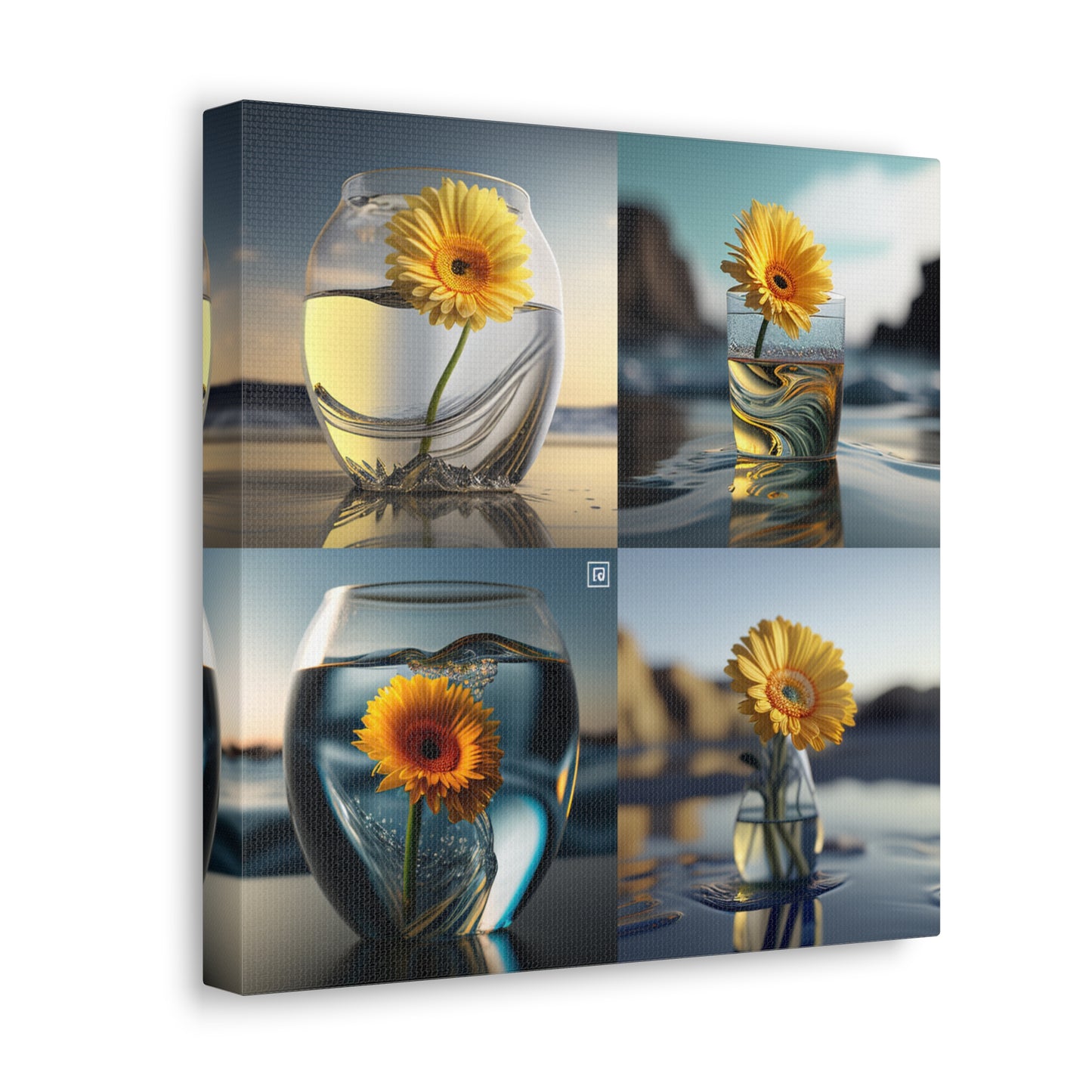 Yellow Gerbera Glass 4 pack