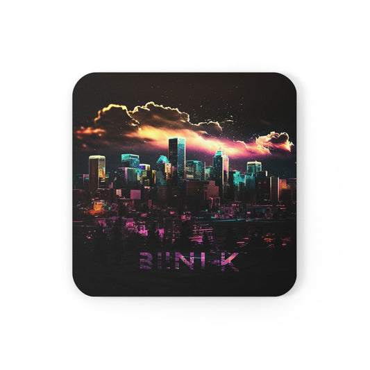 Cork Back Coaster Neon Denver 1