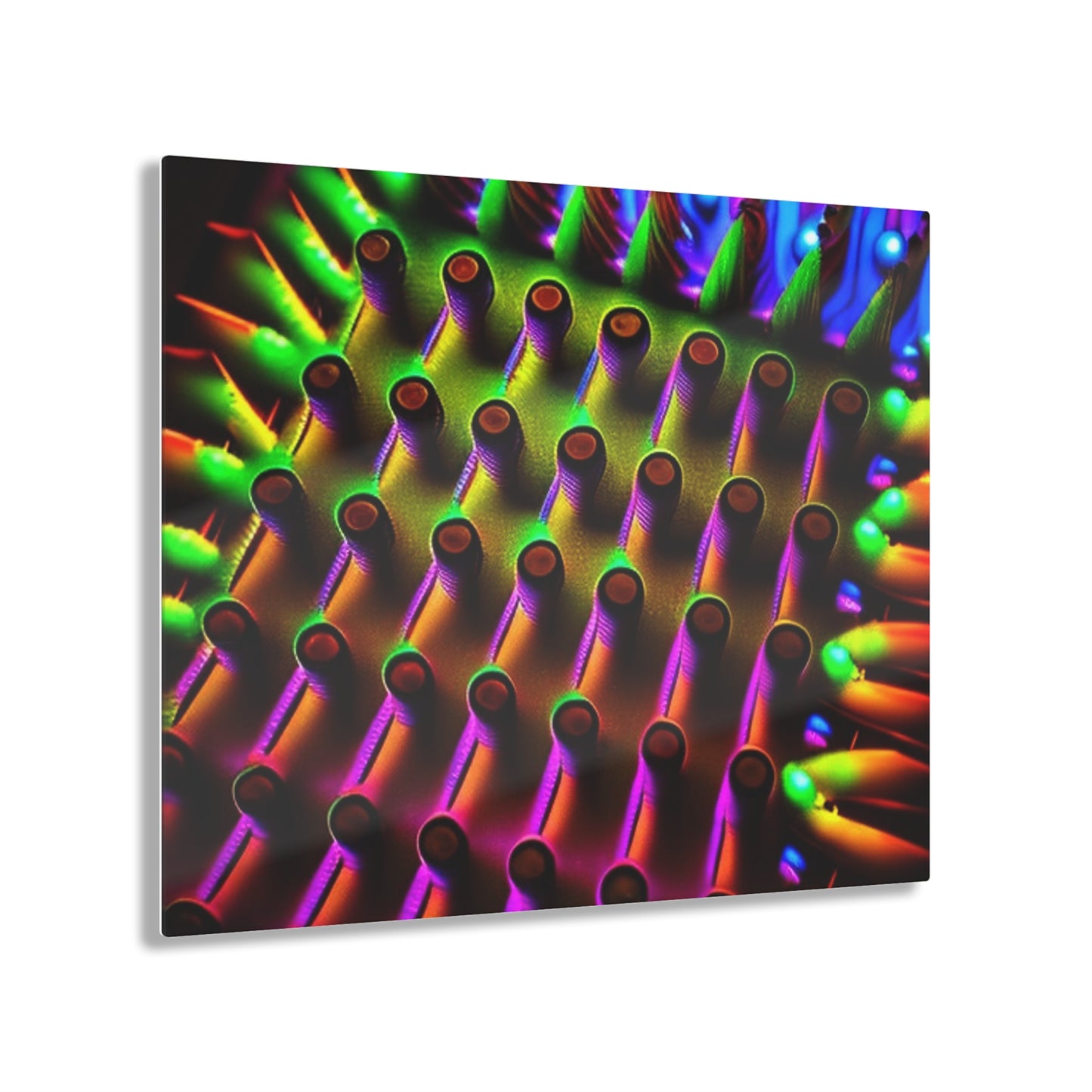 Acrylic Prints Macro Cactus neon square 1