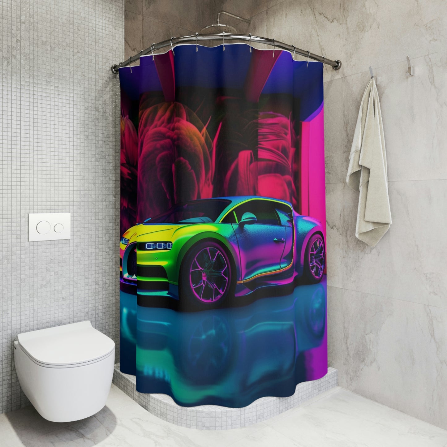 Polyester Shower Curtain florescent Bugatti flair 1