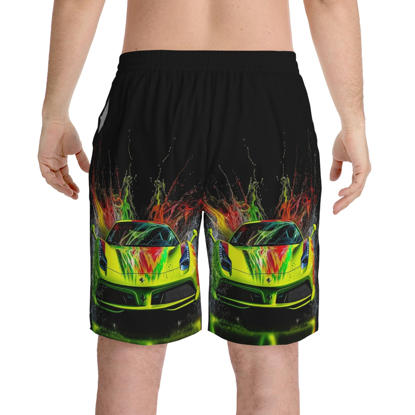 Men's Elastic Beach Shorts (AOP) Farrari Water 1