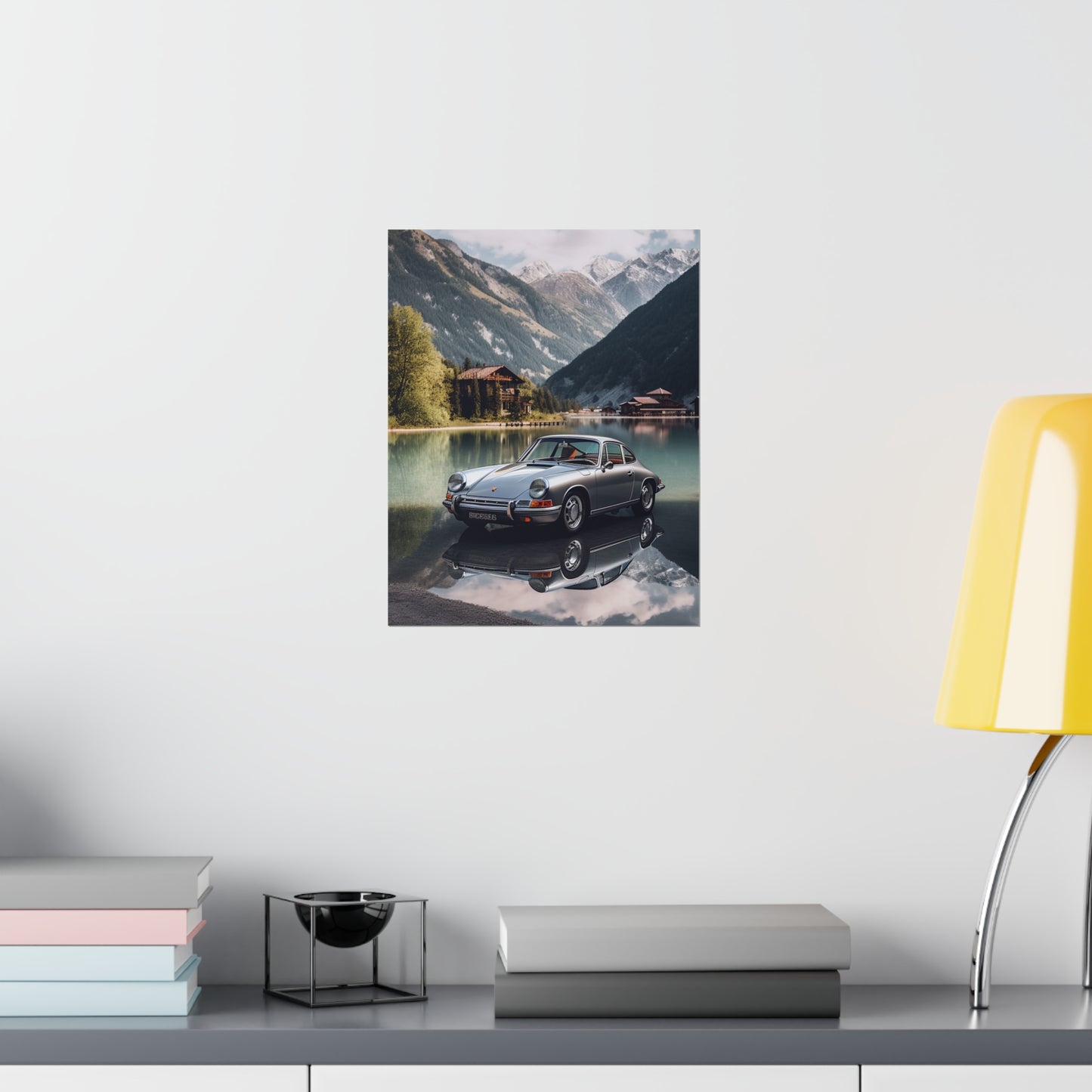 Premium Matte Vertical Posters Porsche Lake 2