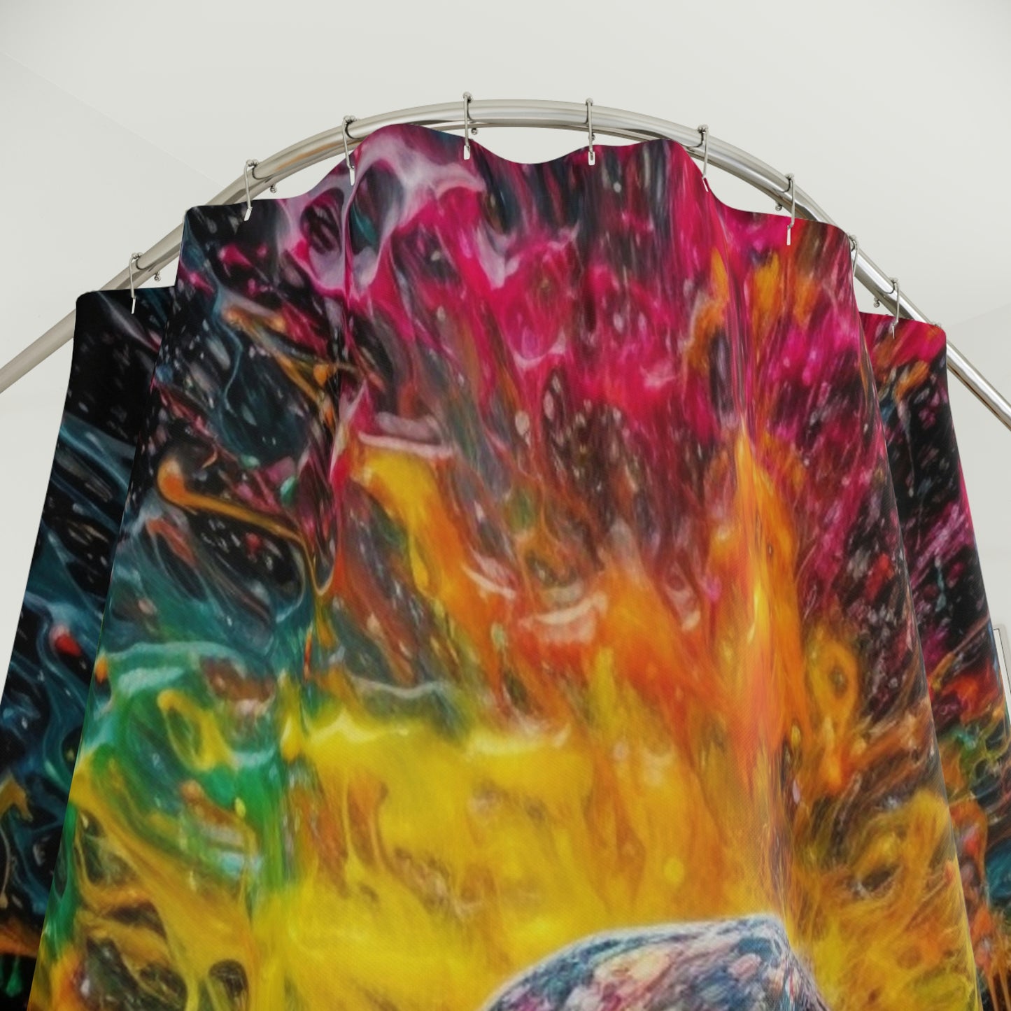 Polyester Shower Curtain kid color rain 3