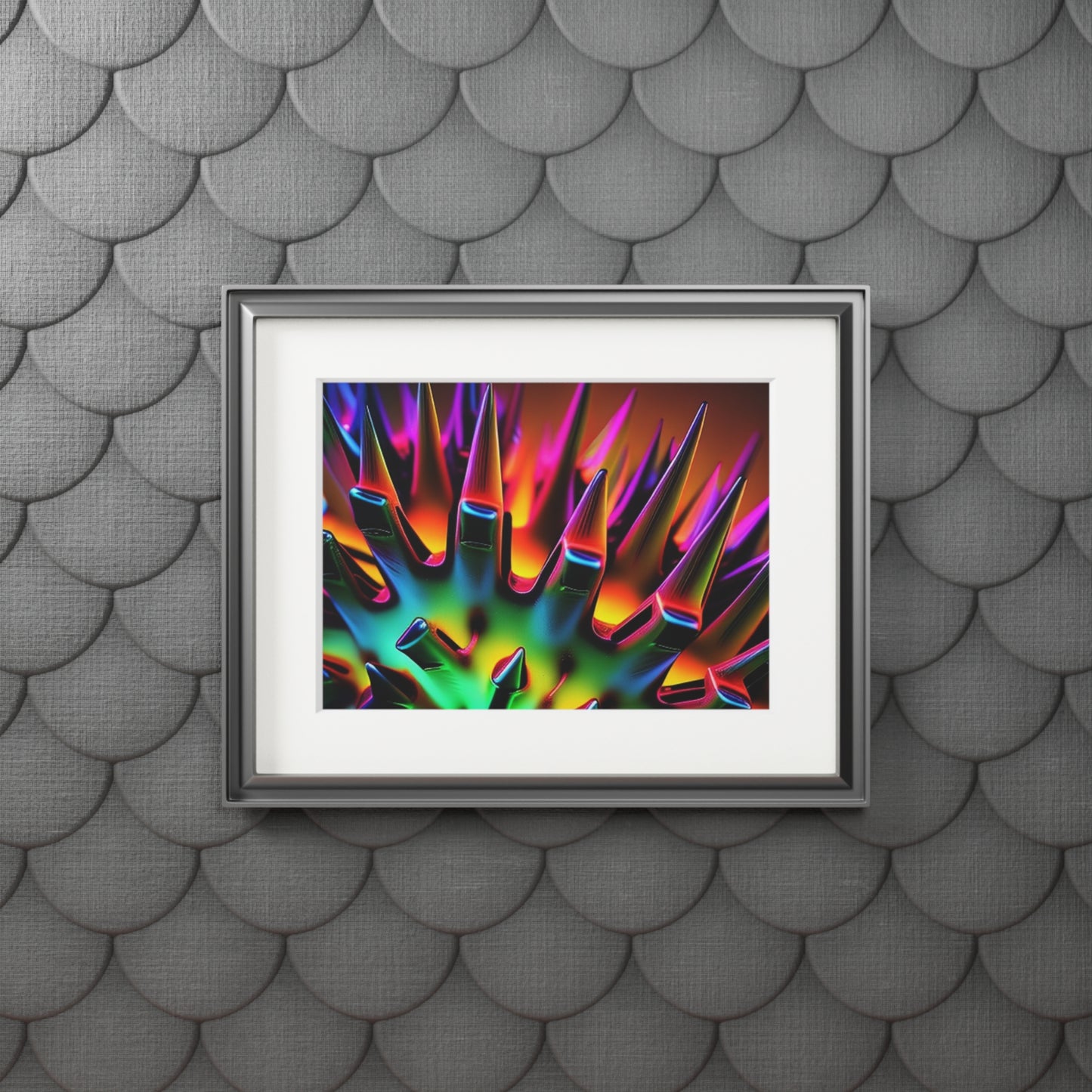 Fine Art Prints (Passepartout Paper Frame) Macro Neon Spike 2