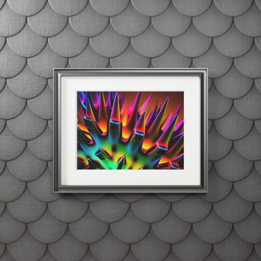 Fine Art Prints (Passepartout Paper Frame) Macro Neon Spike 2