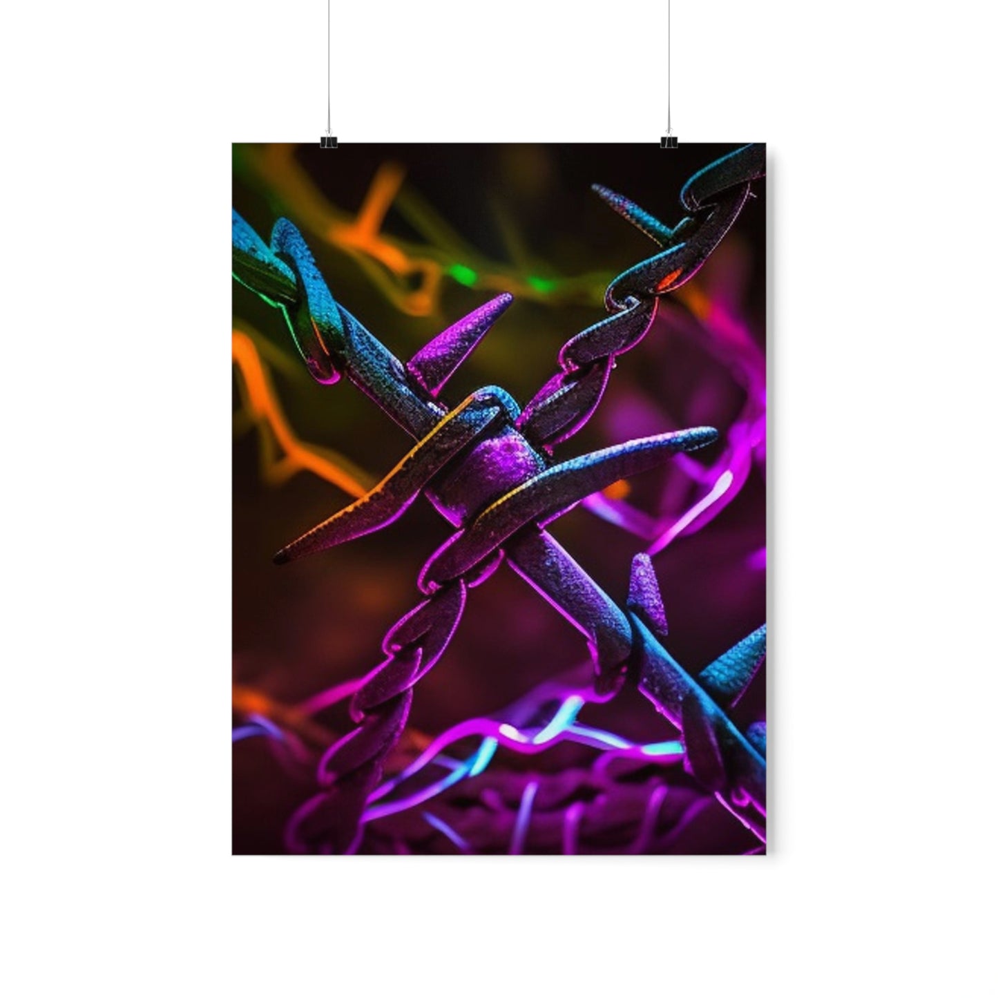 Premium Matte Vertical Posters Macro Neon Barb 4