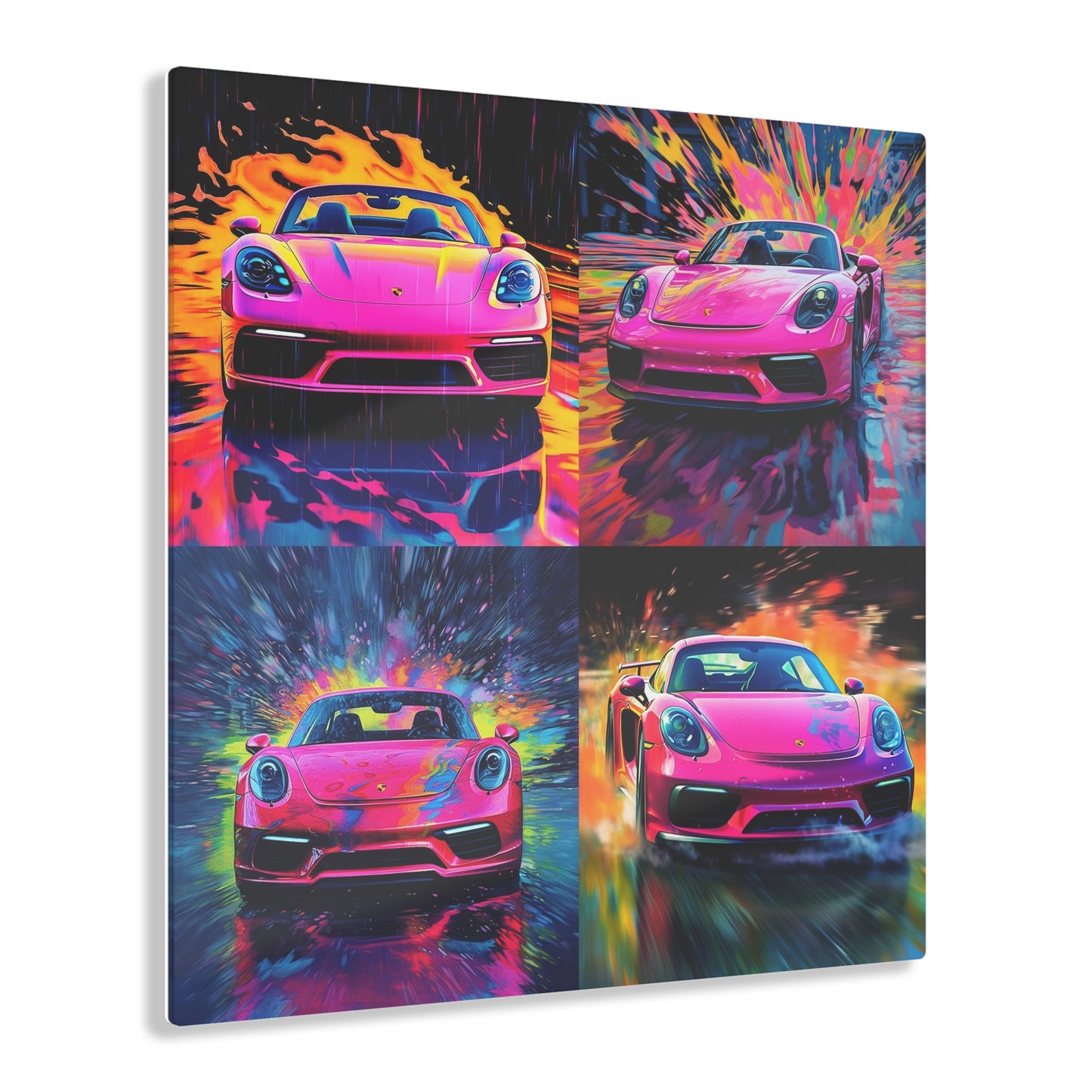 Acrylic Prints Pink Porsche water fusion 5