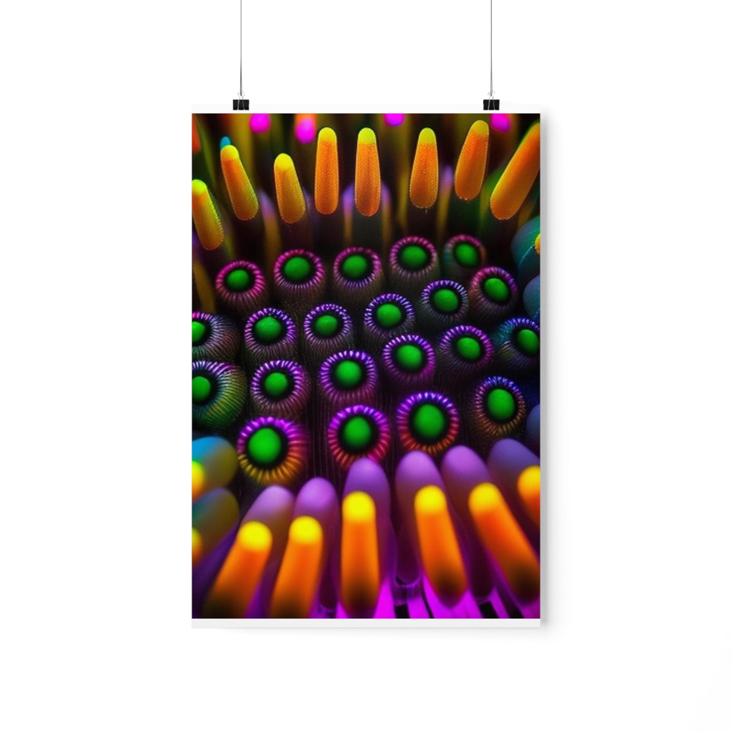 Premium Matte Vertical Posters Macro Cactus neon square 4