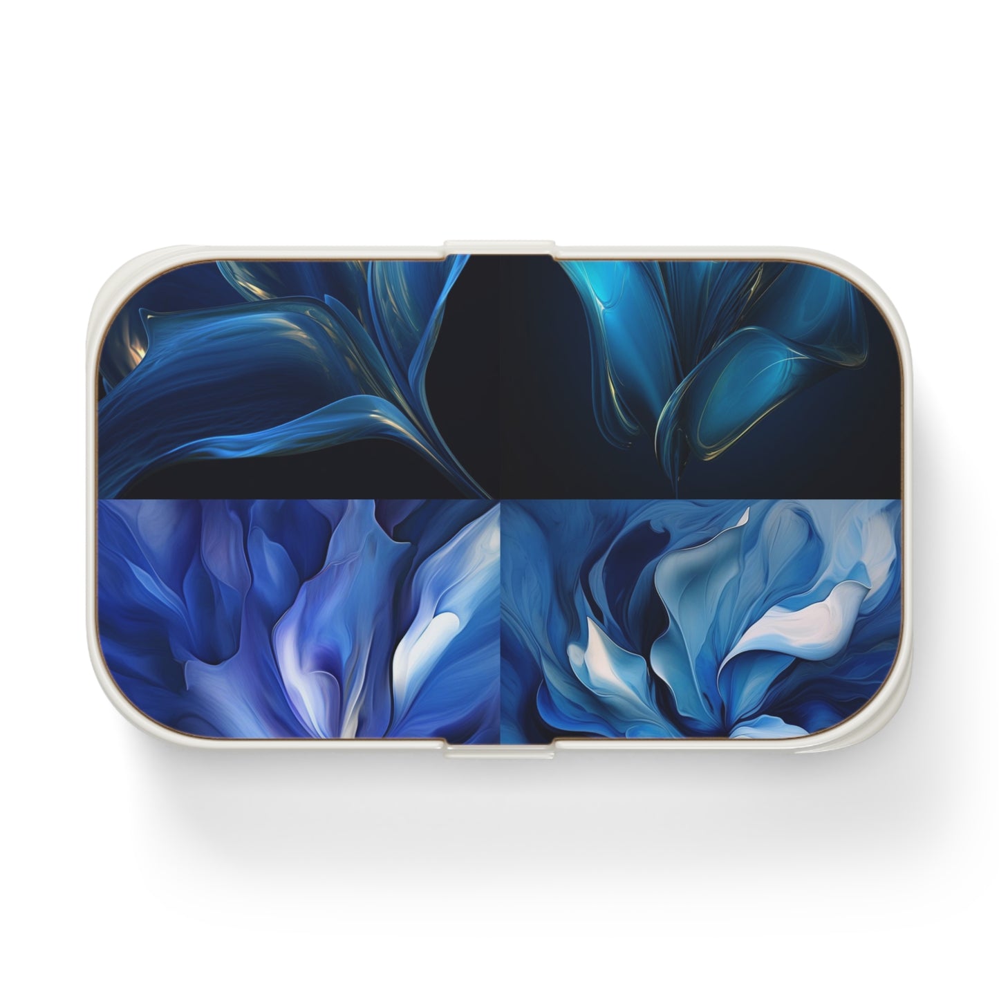 Bento Lunch Box Abstract Blue Tulip 5