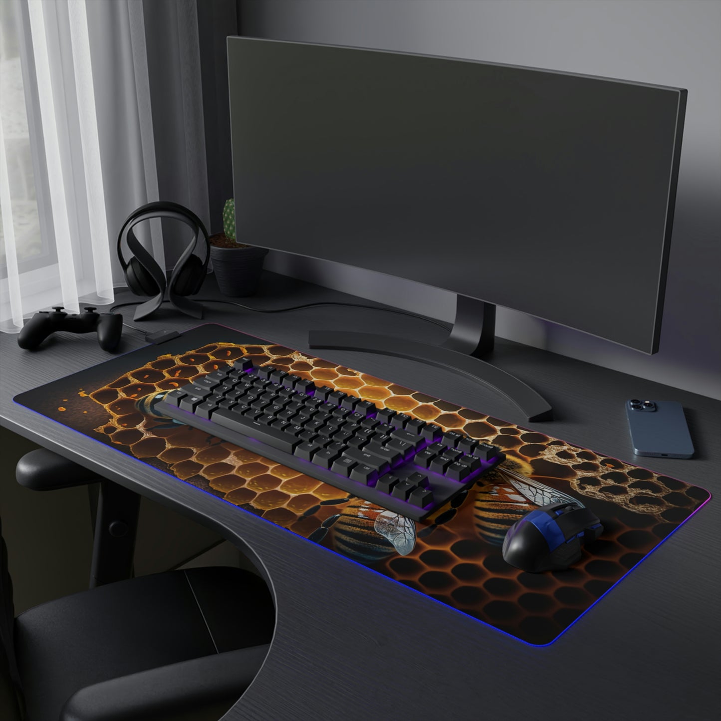 LED Gaming Mouse Pad Macro Bee 1