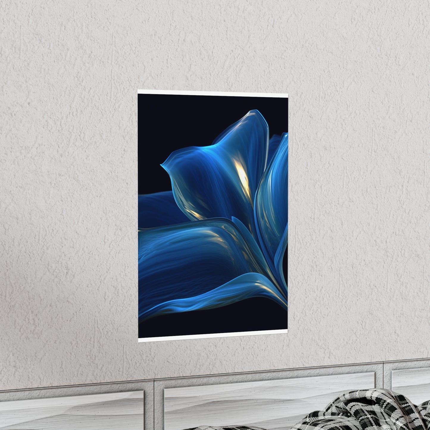 Premium Matte Vertical Posters Abstract Blue Tulip 1