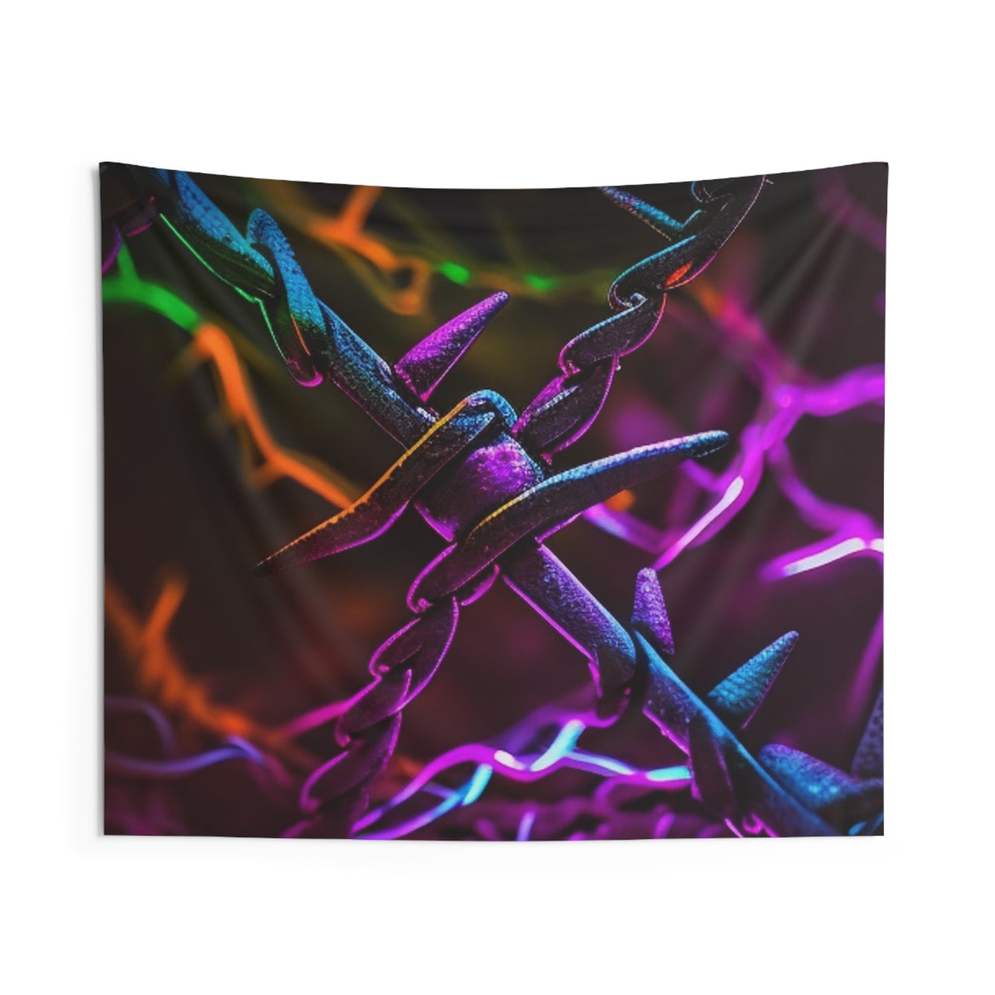 Indoor Wall Tapestries Macro Neon Barb 4