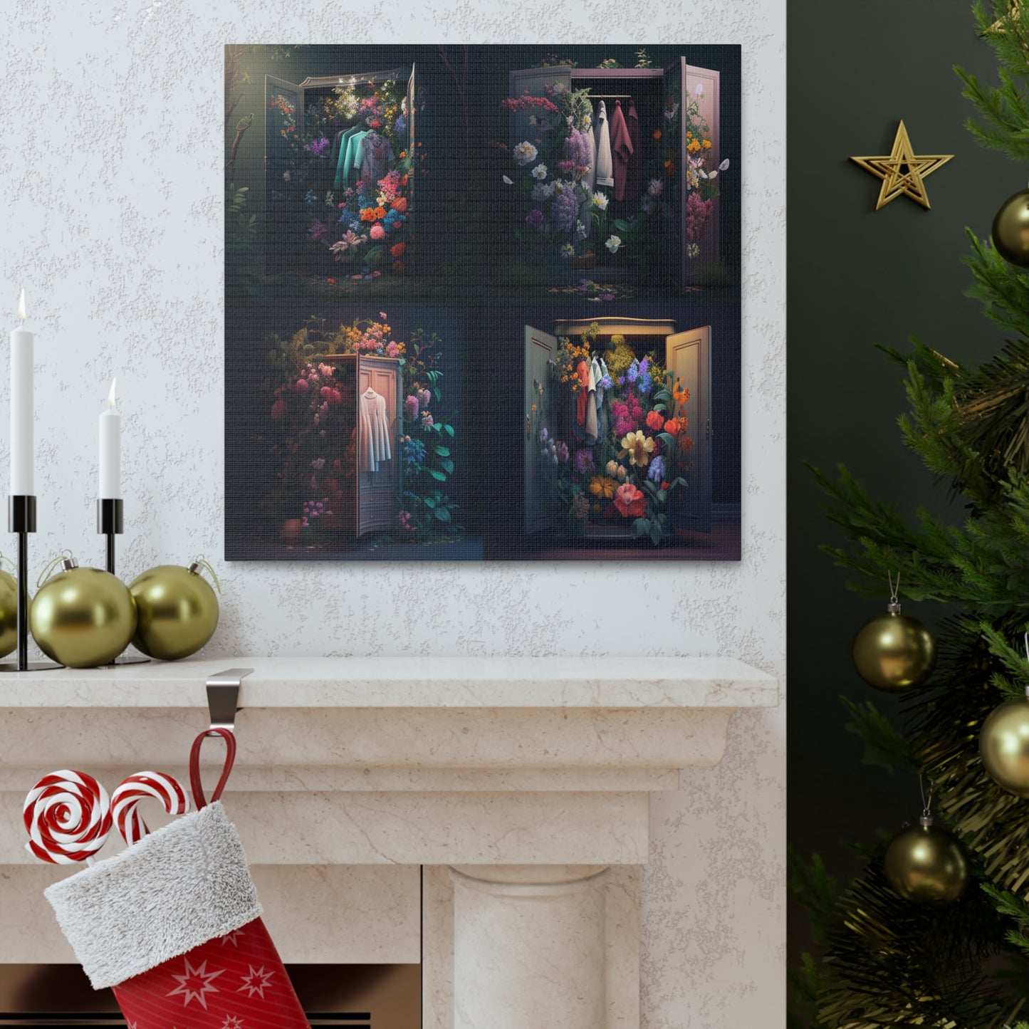 Canvas Gallery Wraps A Wardrobe Surrounded by Flowers 5