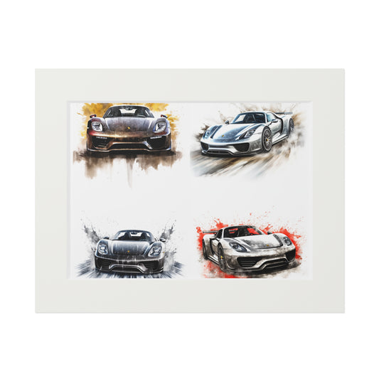 Fine Art Prints (Passepartout Paper Frame) 918 Spyder white background driving fast with water splashing 5