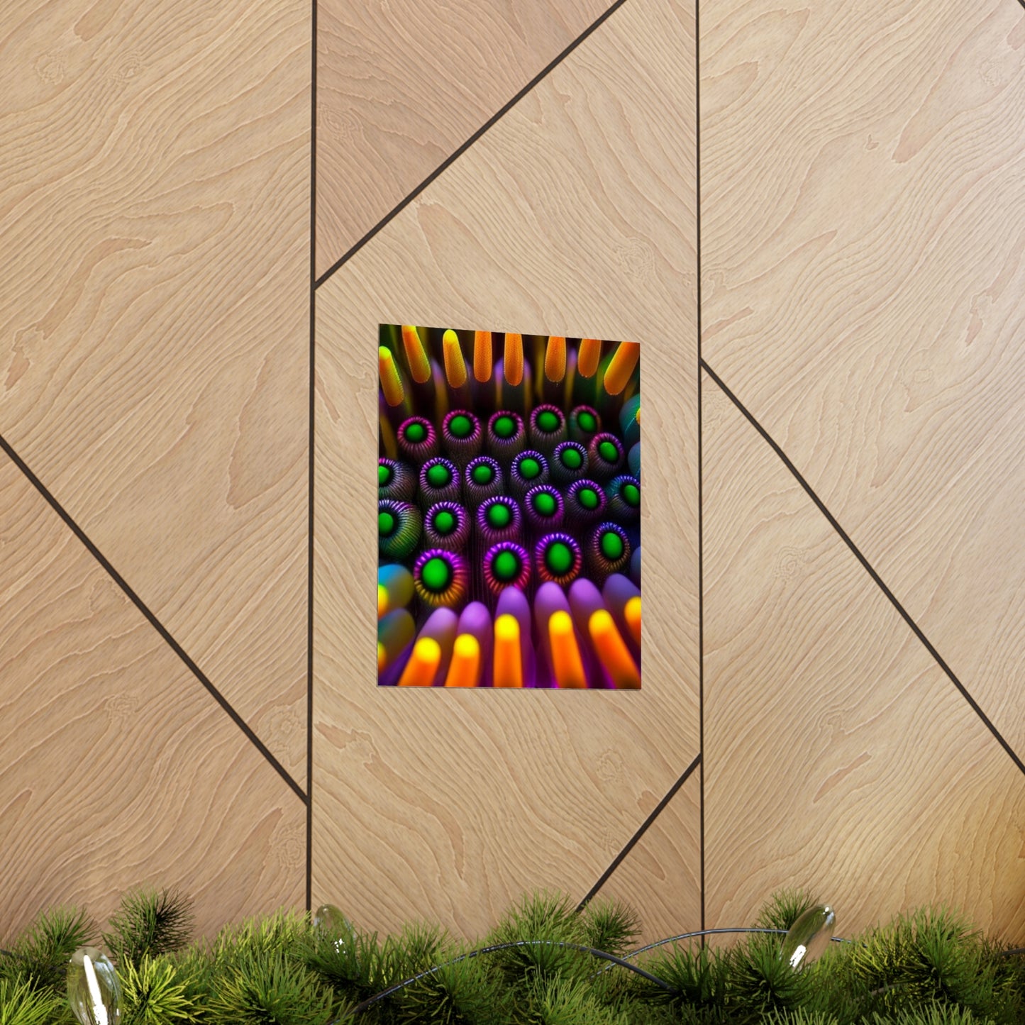 Premium Matte Vertical Posters Macro Cactus neon square 4